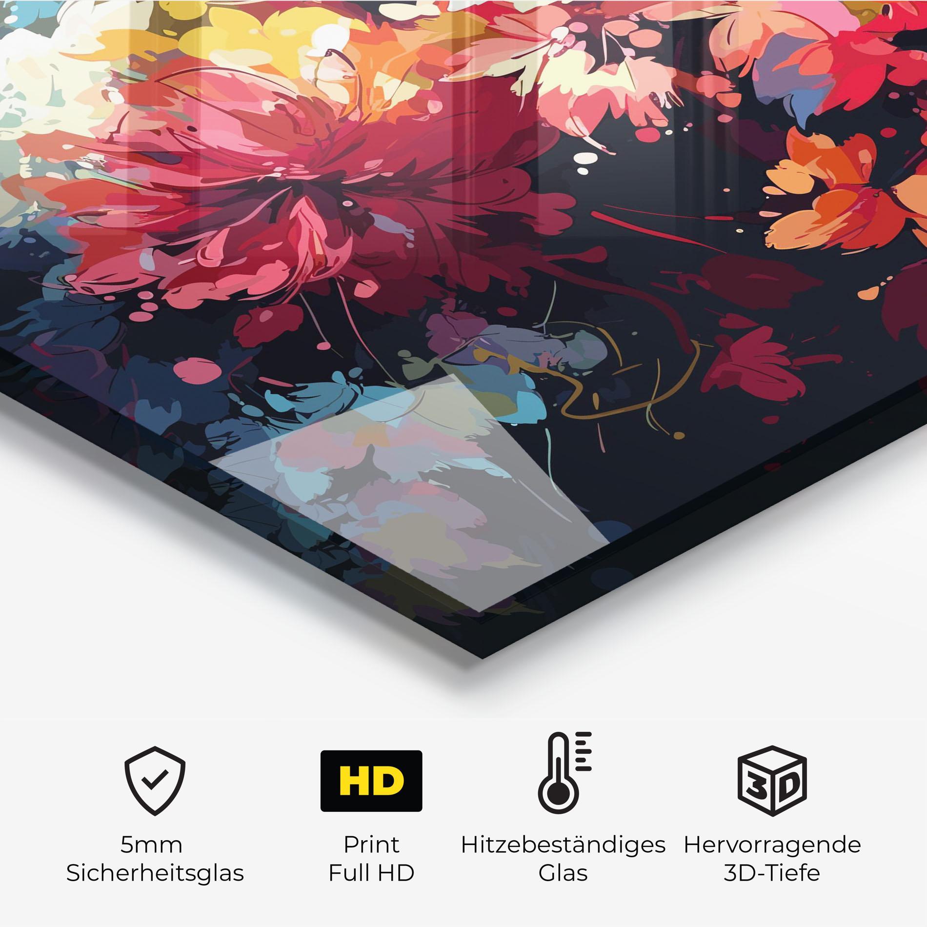 Küchenrückwand Glas Flower Art Texture mockup 2