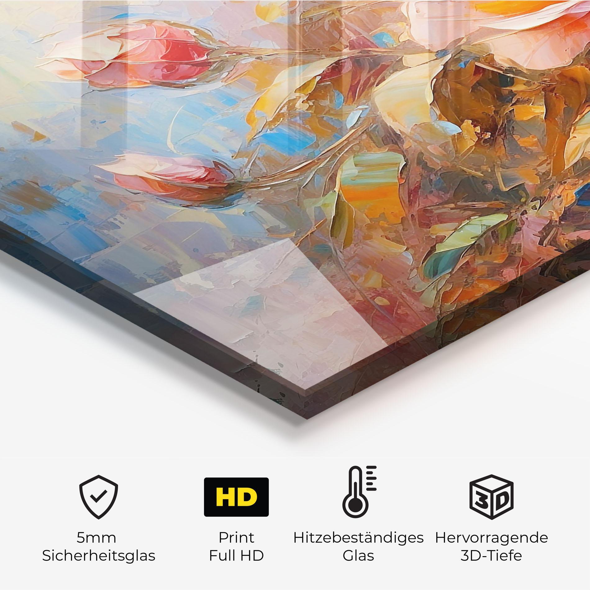 Küchenrückwand Glas Light Pink Rose Art mockup 2