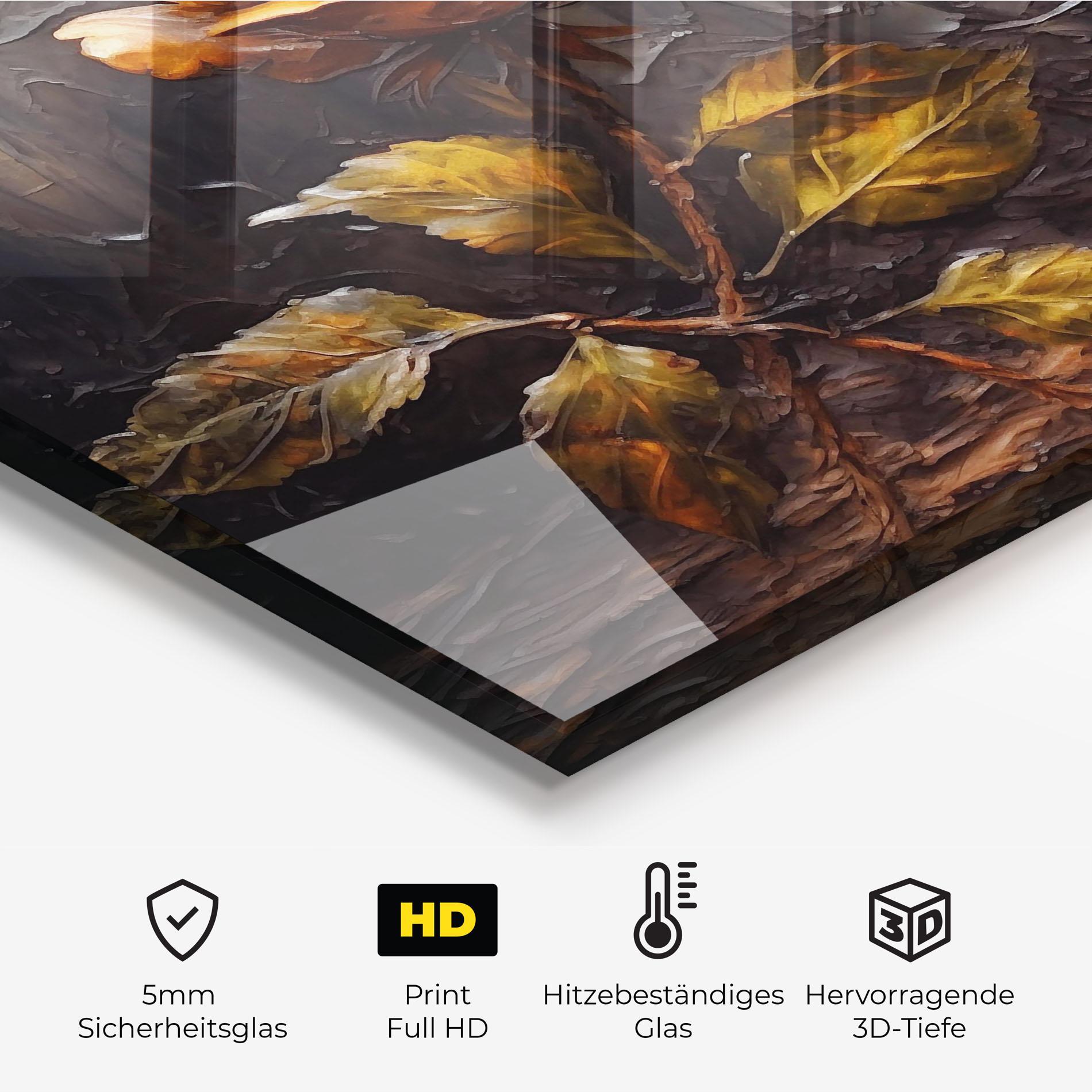 Küchenrückwand Glas Orange Rose Art mockup 2