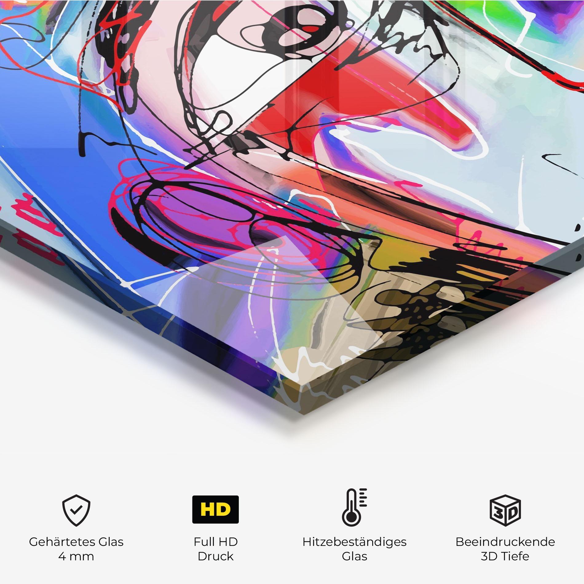 Küchenrückwand Glas Color Mix Face mockup 2