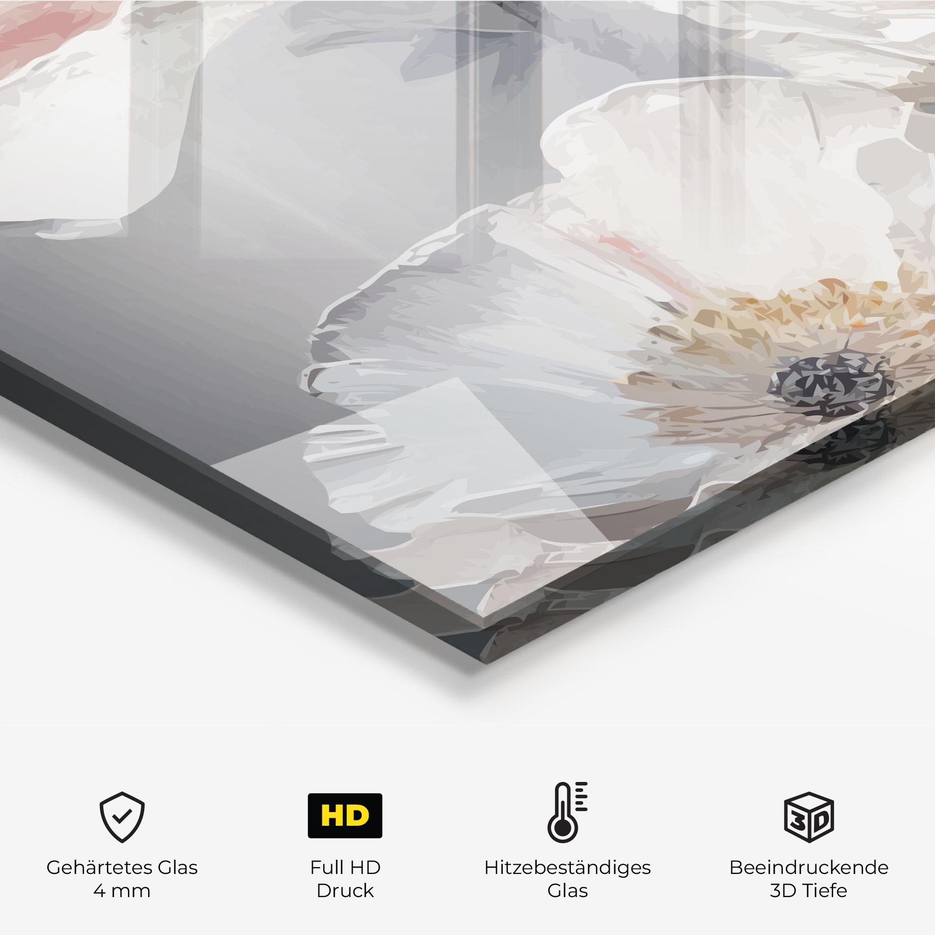 Küchenrückwand Glas Cream Mix Flower mockup 2