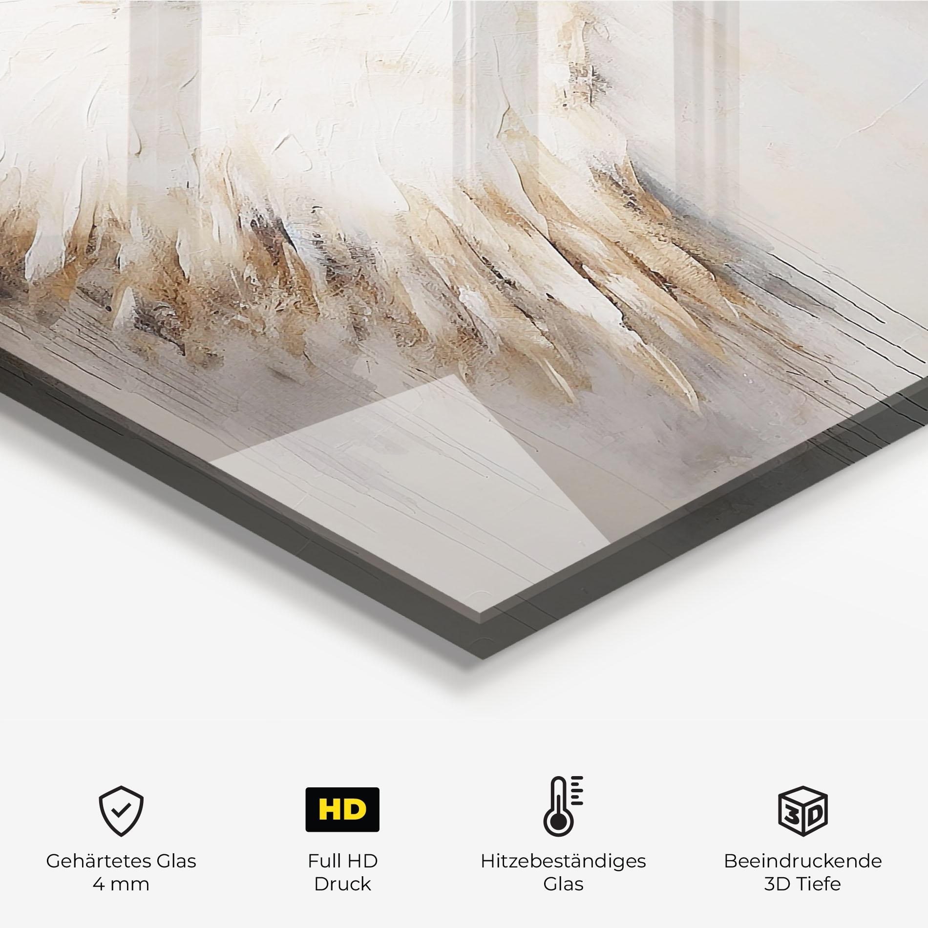 Küchenrückwand Glas Cream White Wings mockup 2