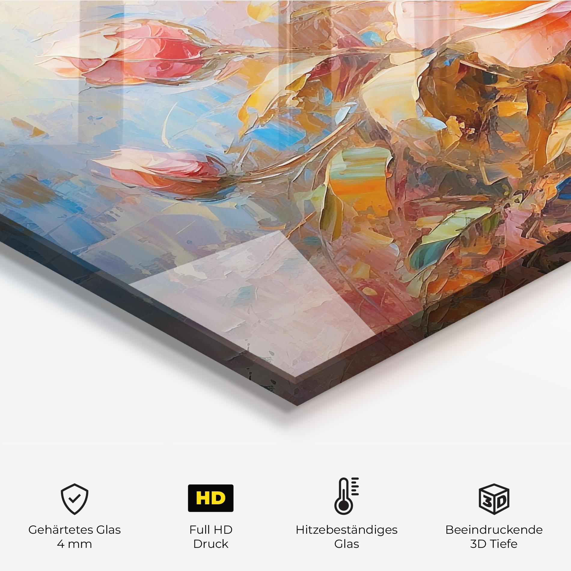 Küchenrückwand Glas Light Pink Rose Art mockup 2