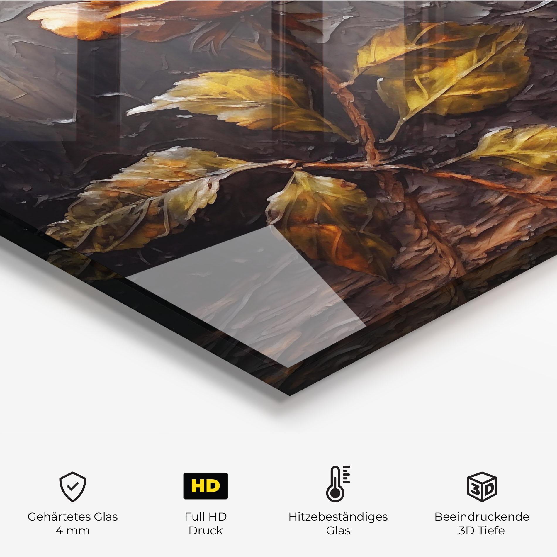 Küchenrückwand Glas Orange Rose Art mockup 2