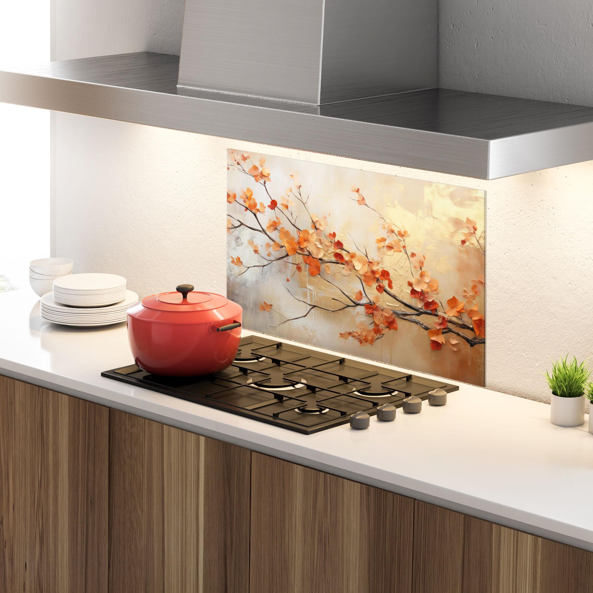 Küchenrückwand Glas Autumn Nature Art mockup 4