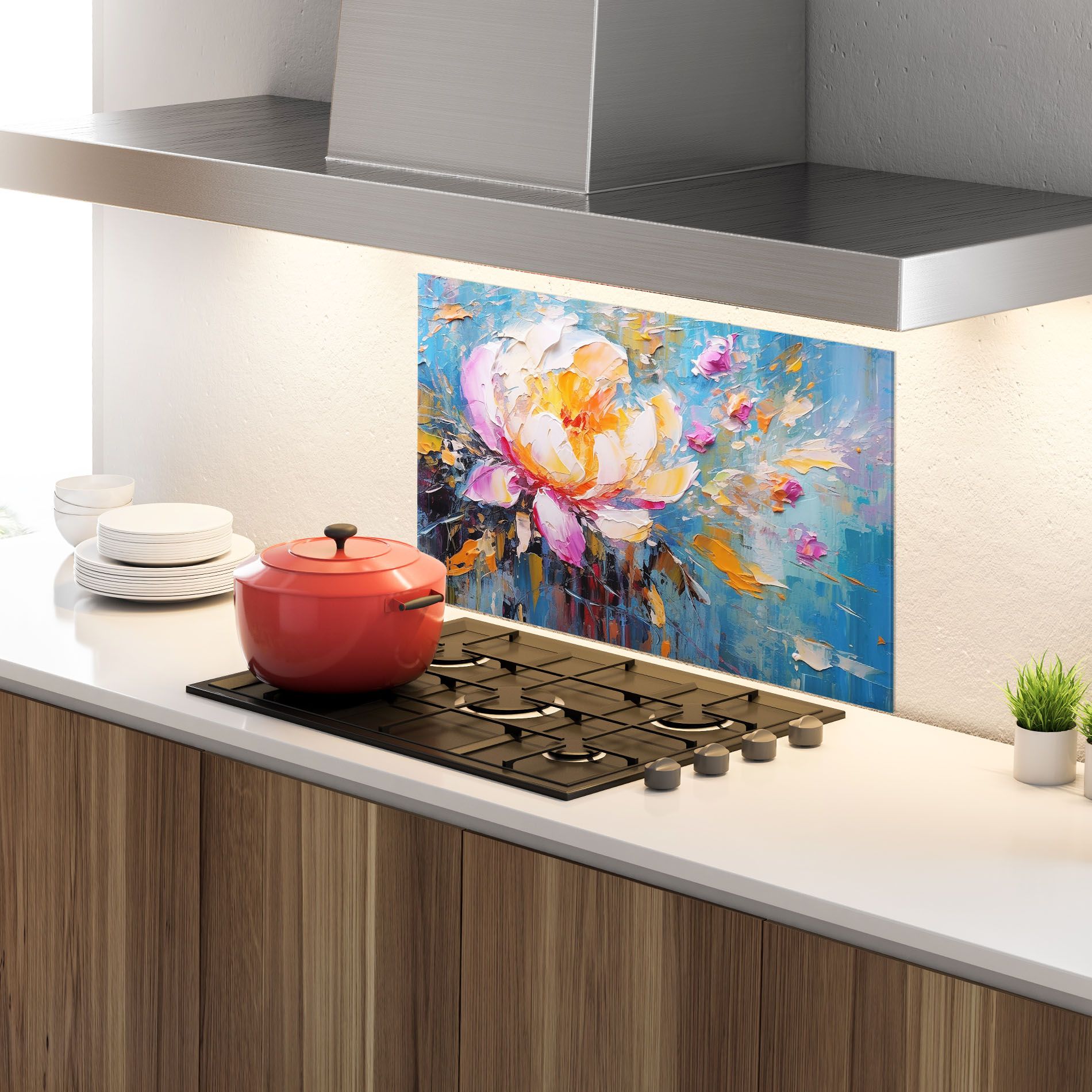 Pink Orange Peony Art mockup 4