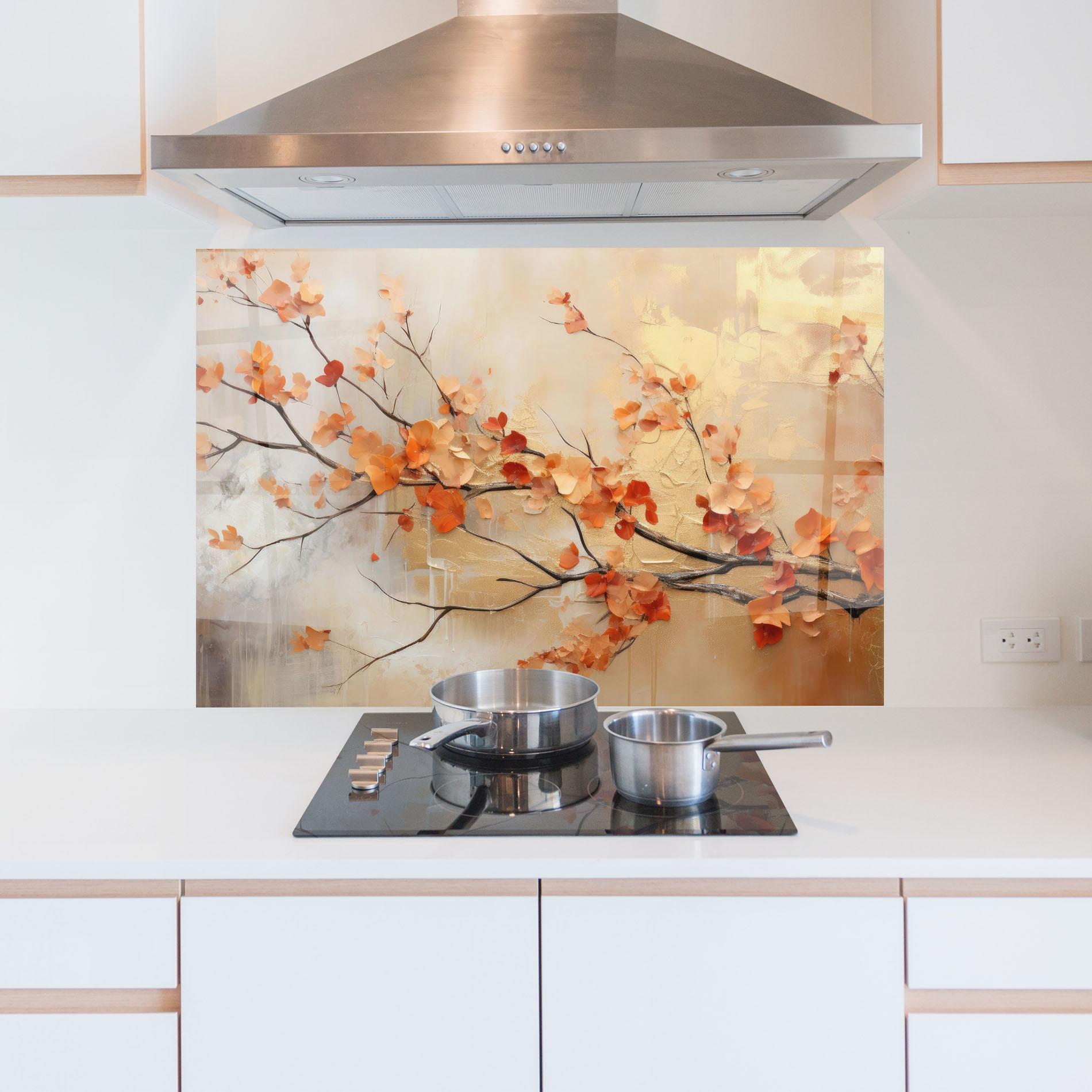 Küchenrückwand Glas Autumn Nature Art mockup 5