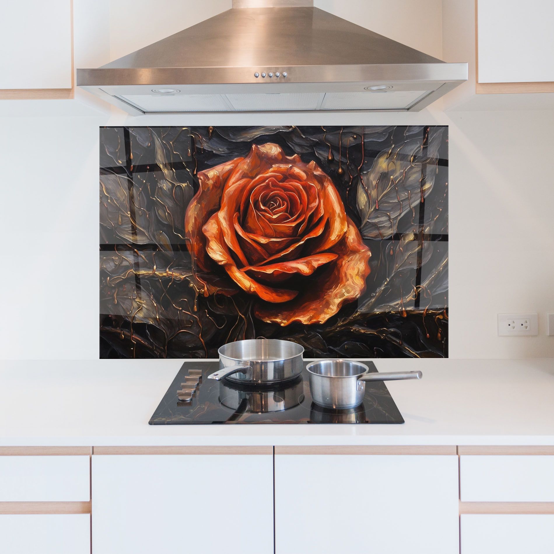 Dark Orange Rose Art mockup 5