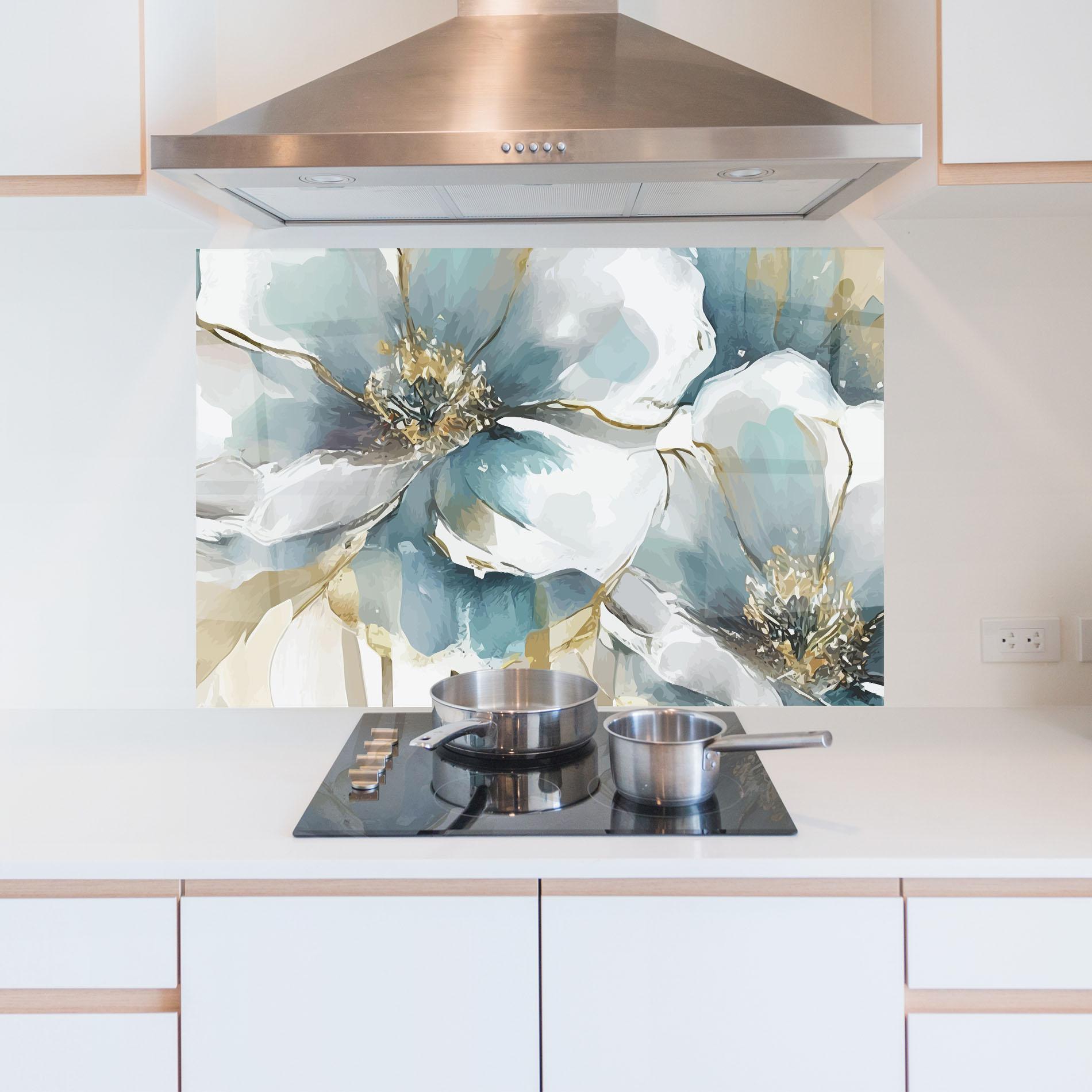 Küchenrückwand Glas Flower Mix Art mockup 5