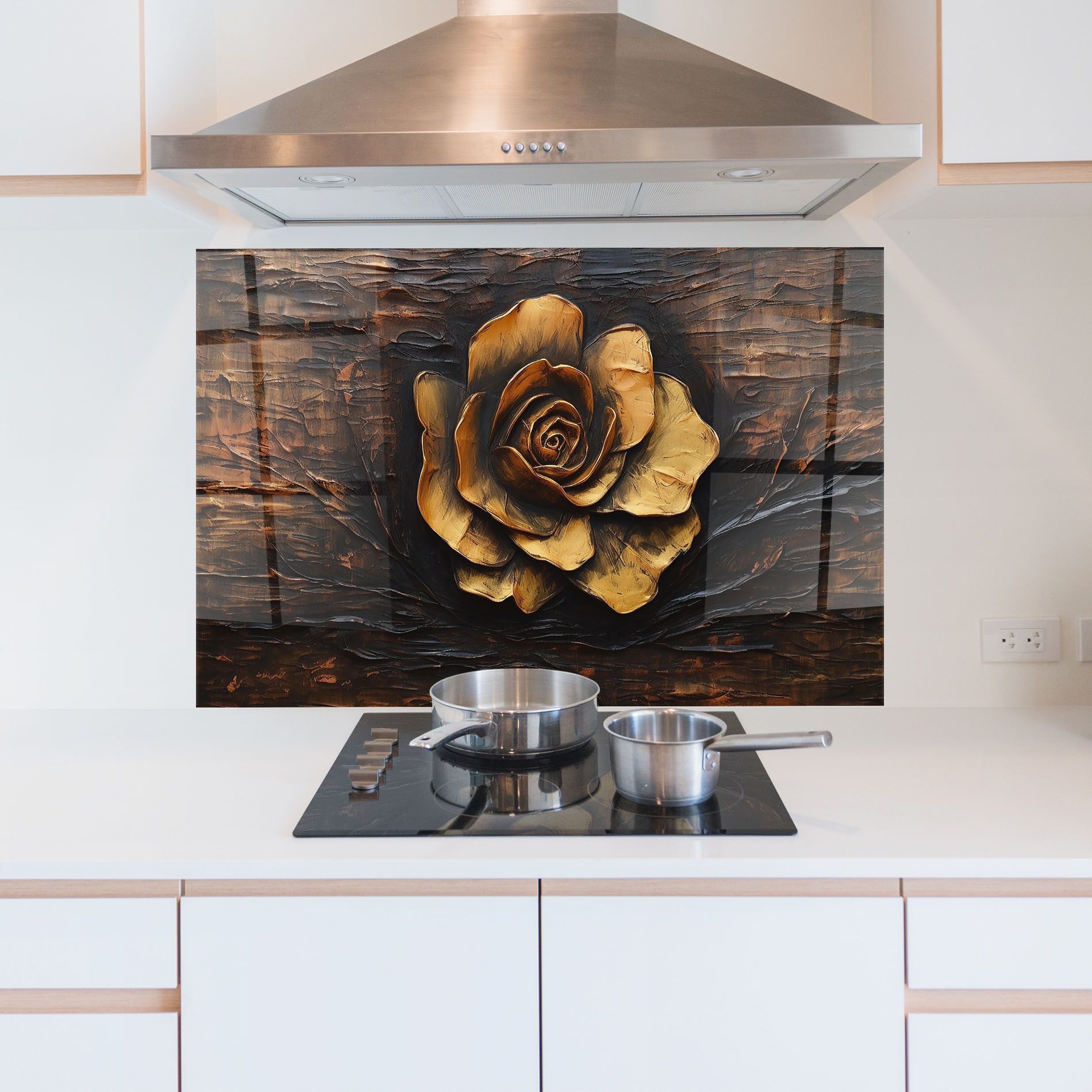 Gold Rose On Wood mockup 5