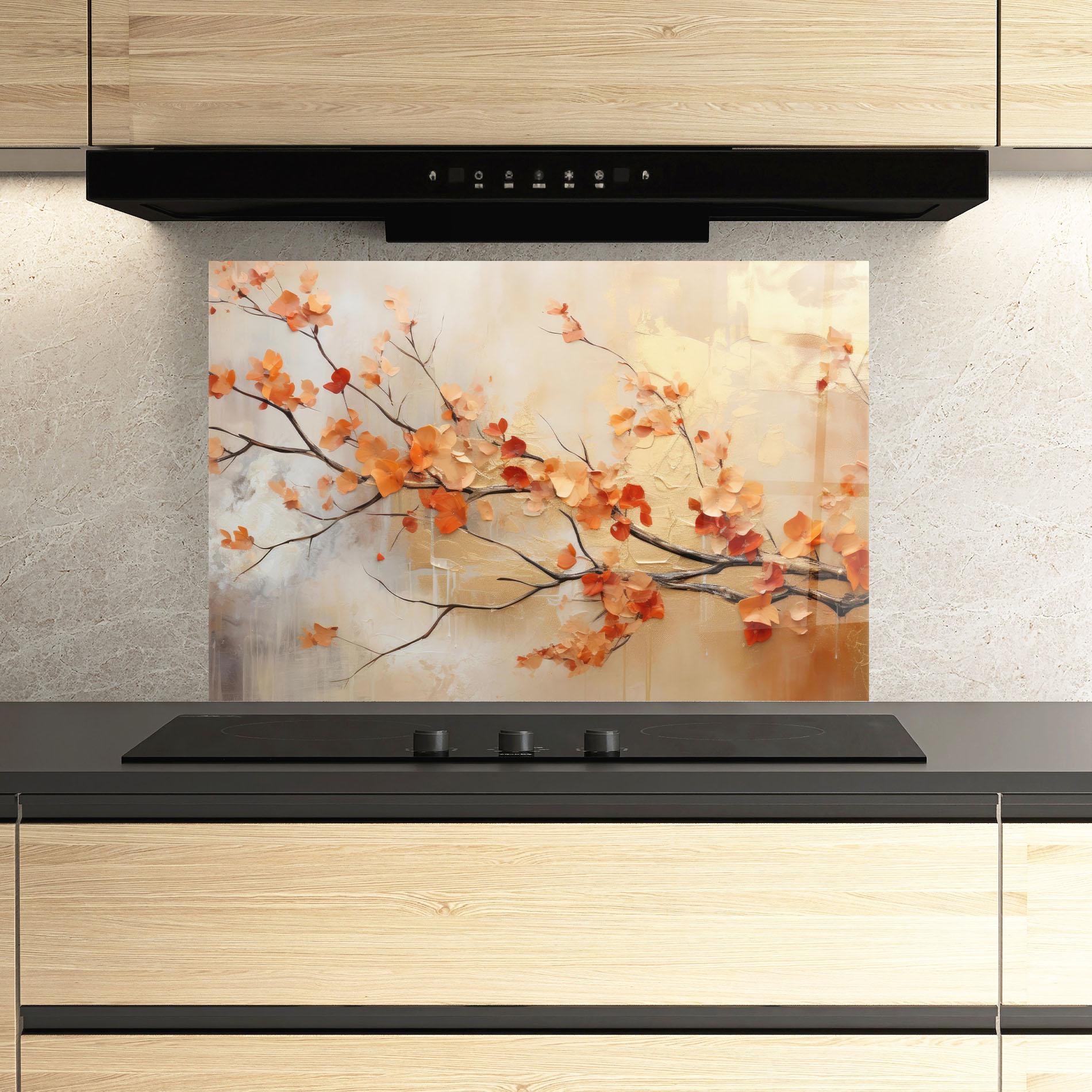 Küchenrückwand Glas Autumn Nature Art mockup 3