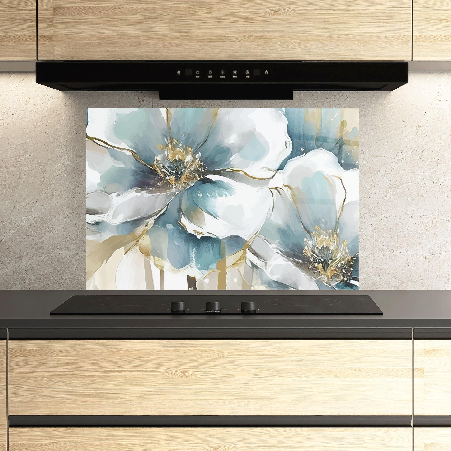 Küchenrückwand Glas Flower Mix Art mockup 3
