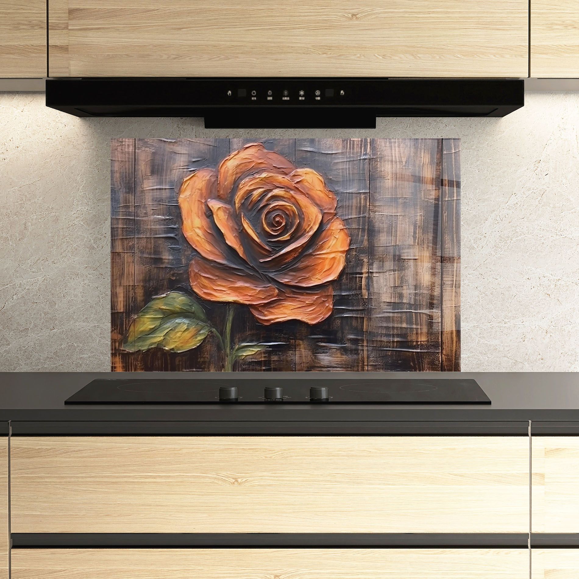 Orange Rose On Wood mockup 3