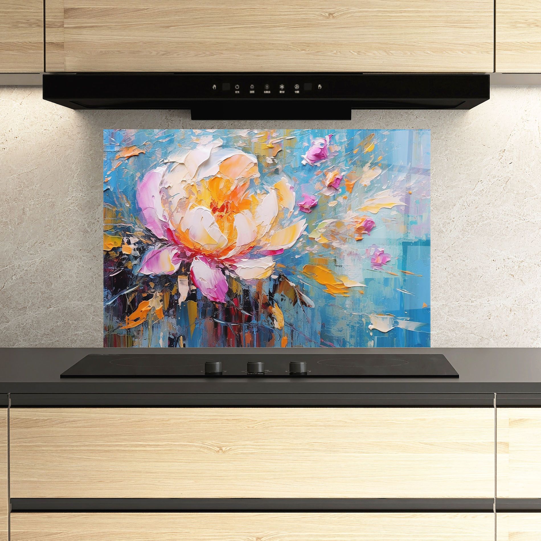 Pink Orange Peony Art mockup 3