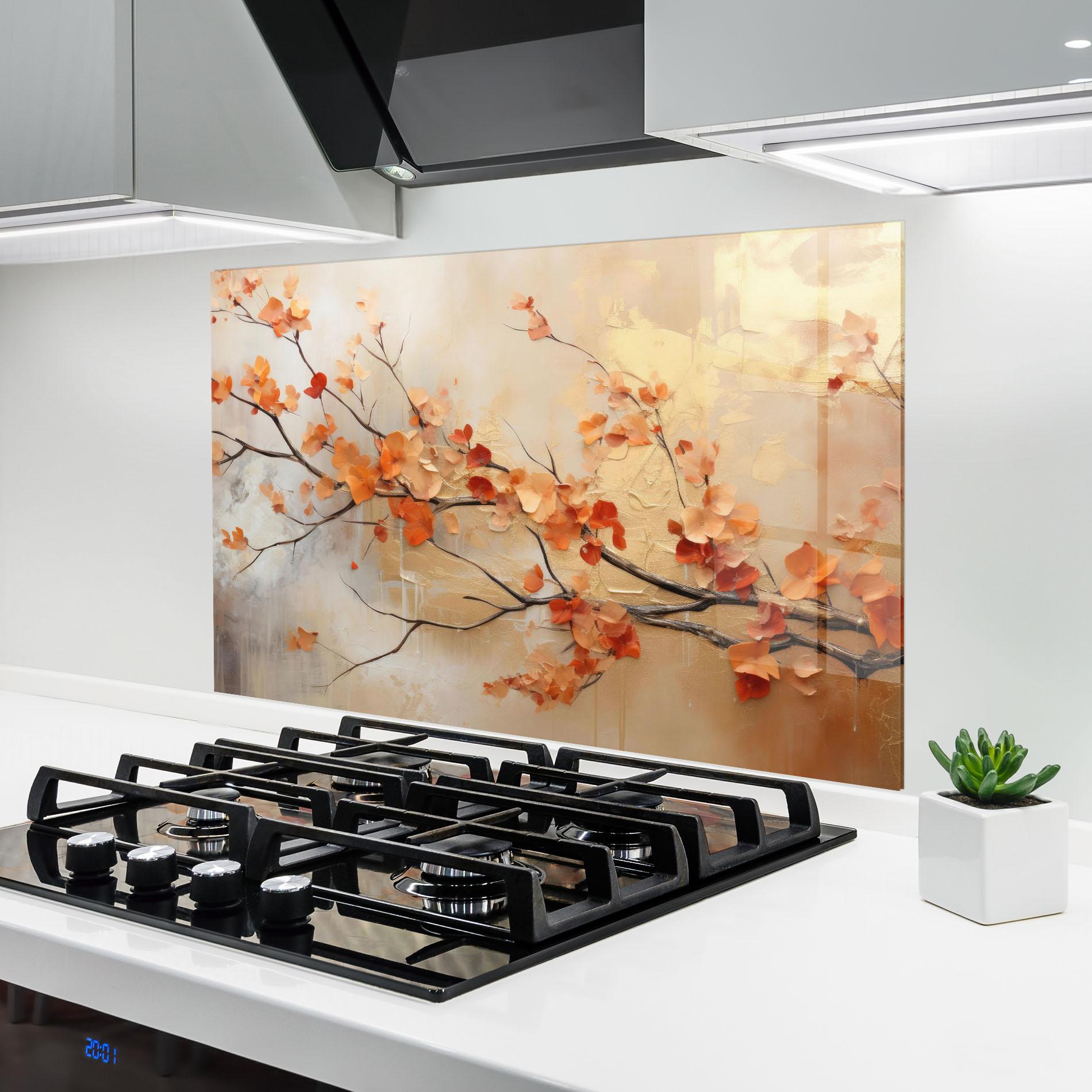 Küchenrückwand Glas Autumn Nature Art mockup 6