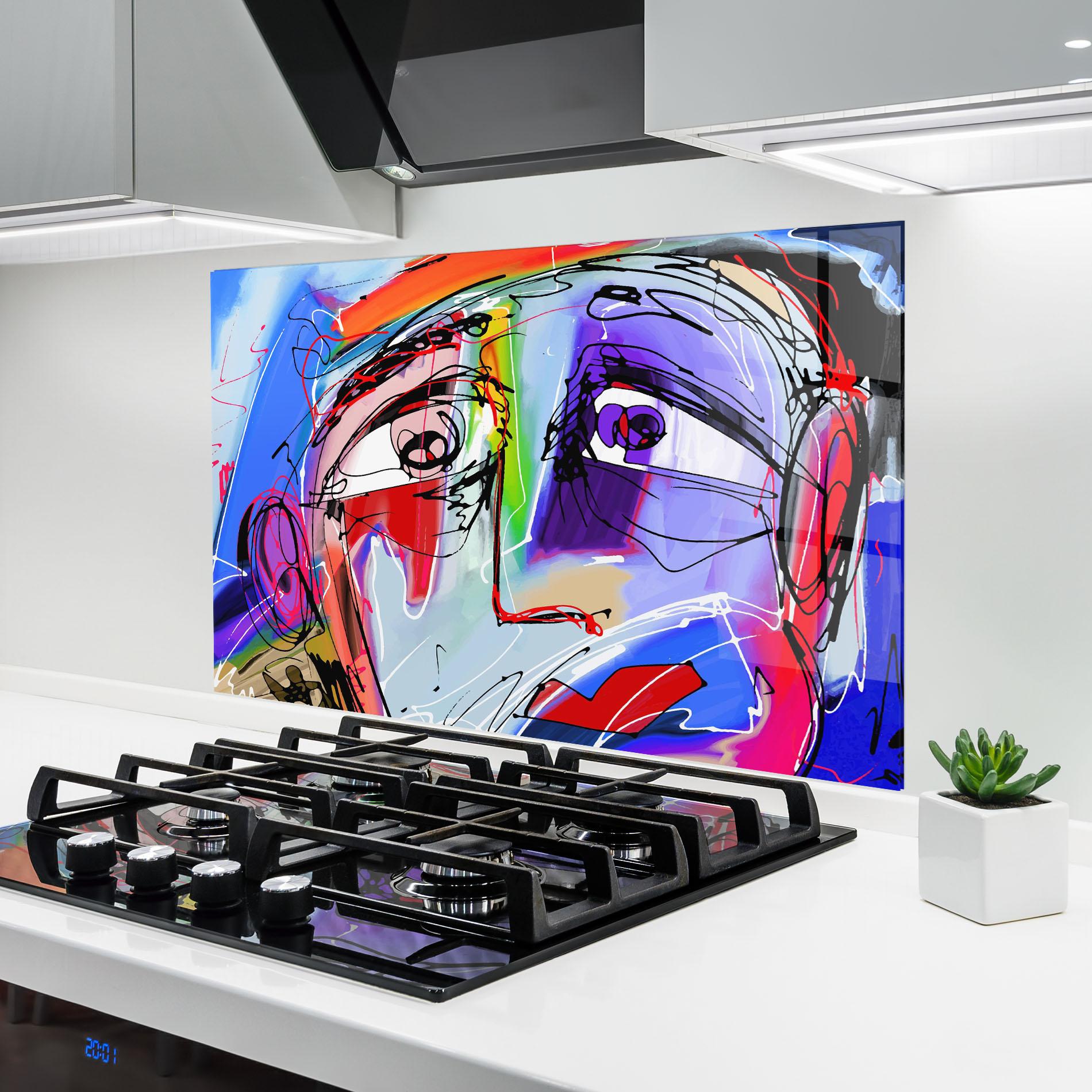 Küchenrückwand Glas Color Mix Face mockup 6