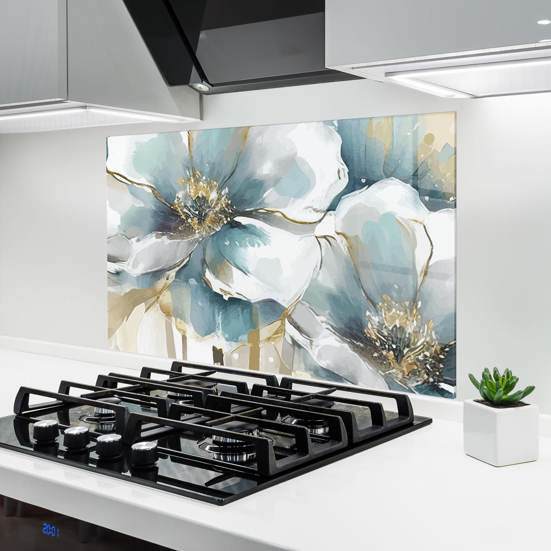 Küchenrückwand Glas Flower Mix Art mockup 6