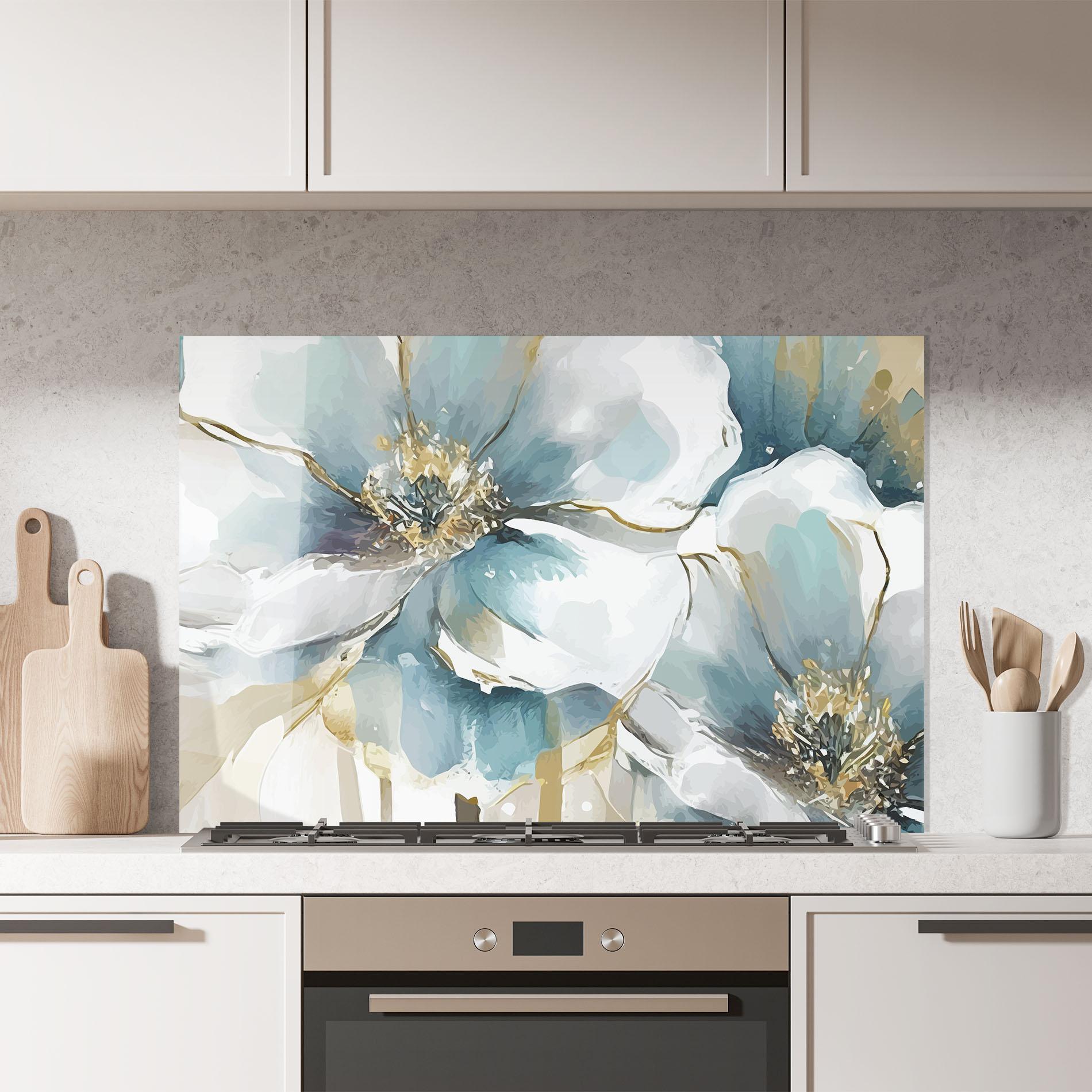 Küchenrückwand Glas Flower Mix Art mockup 7
