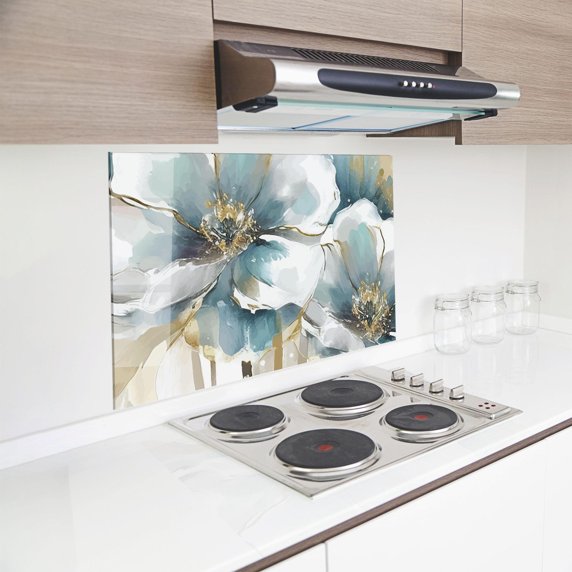 Küchenrückwand Glas Flower Mix Art mockup 8