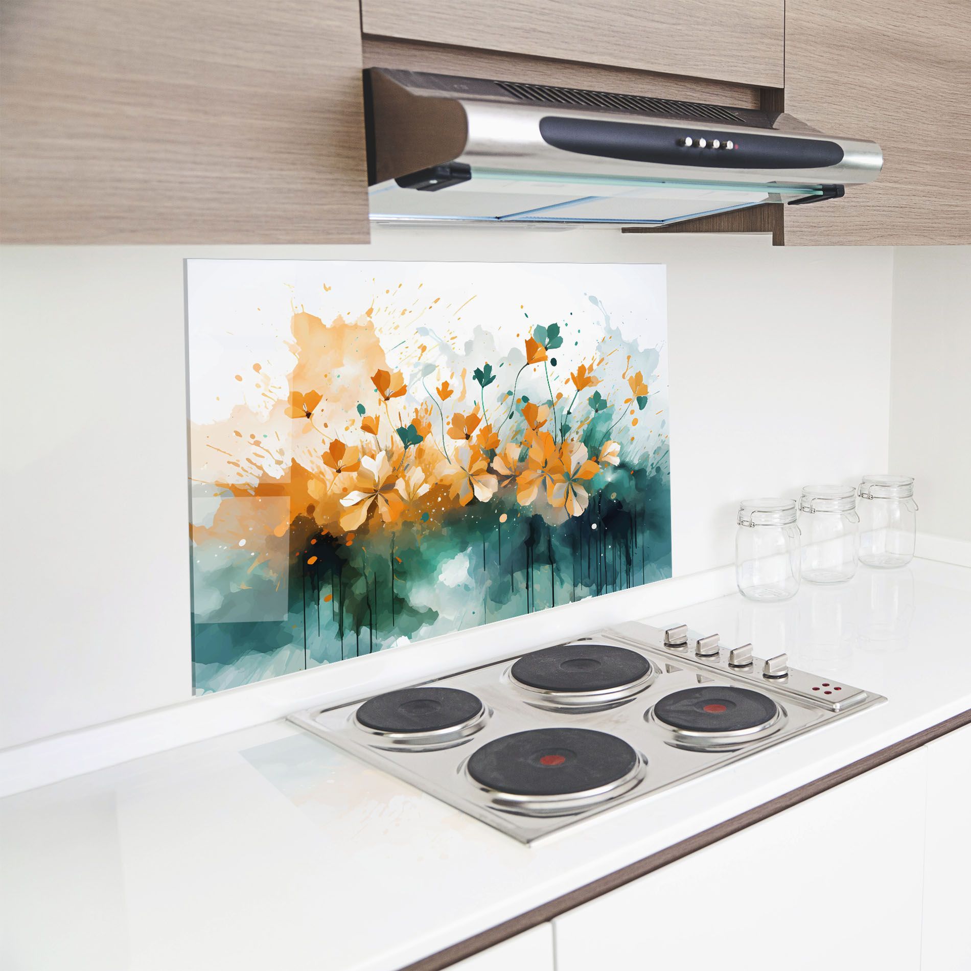 Orange Green Flowers mockup 8