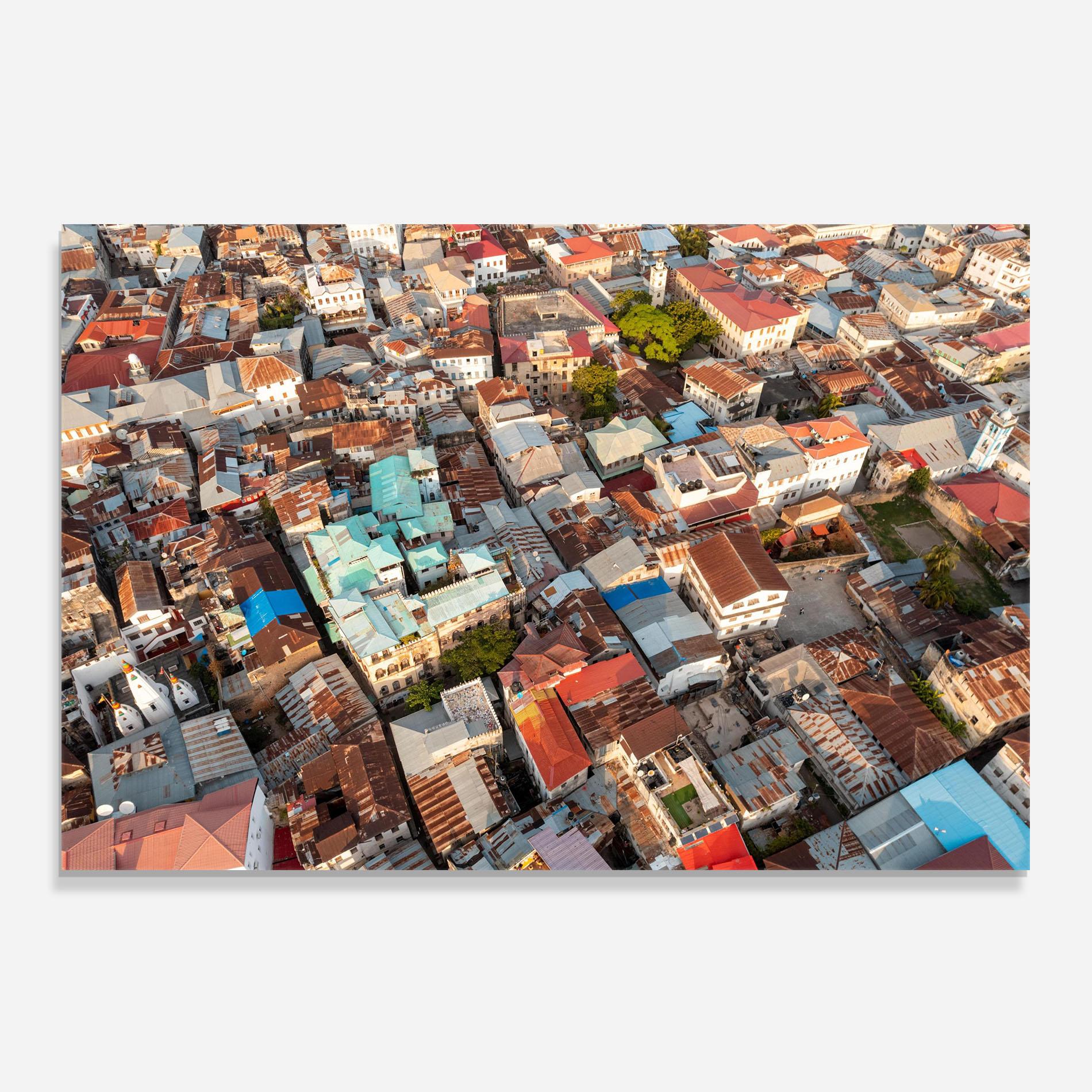 Küchenrückwand Glas Island Tanzania Buildings mockup 0