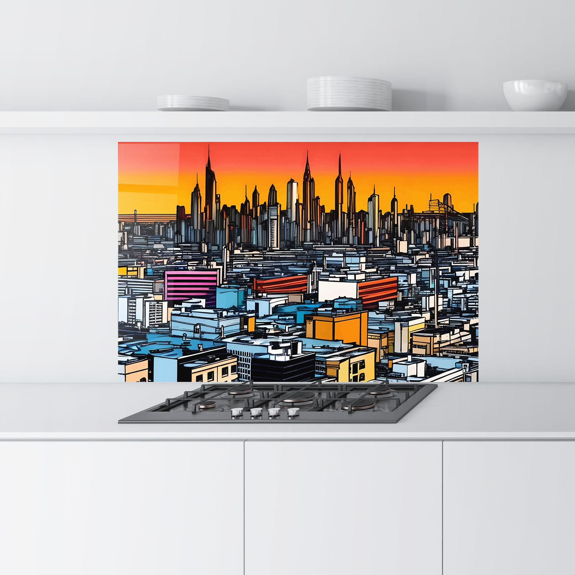 Küchenrückwand Glas African Skyline mockup 9