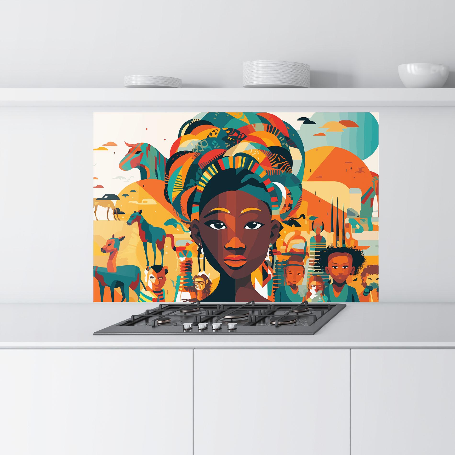 Küchenrückwand Glas Child Africa Art mockup 9
