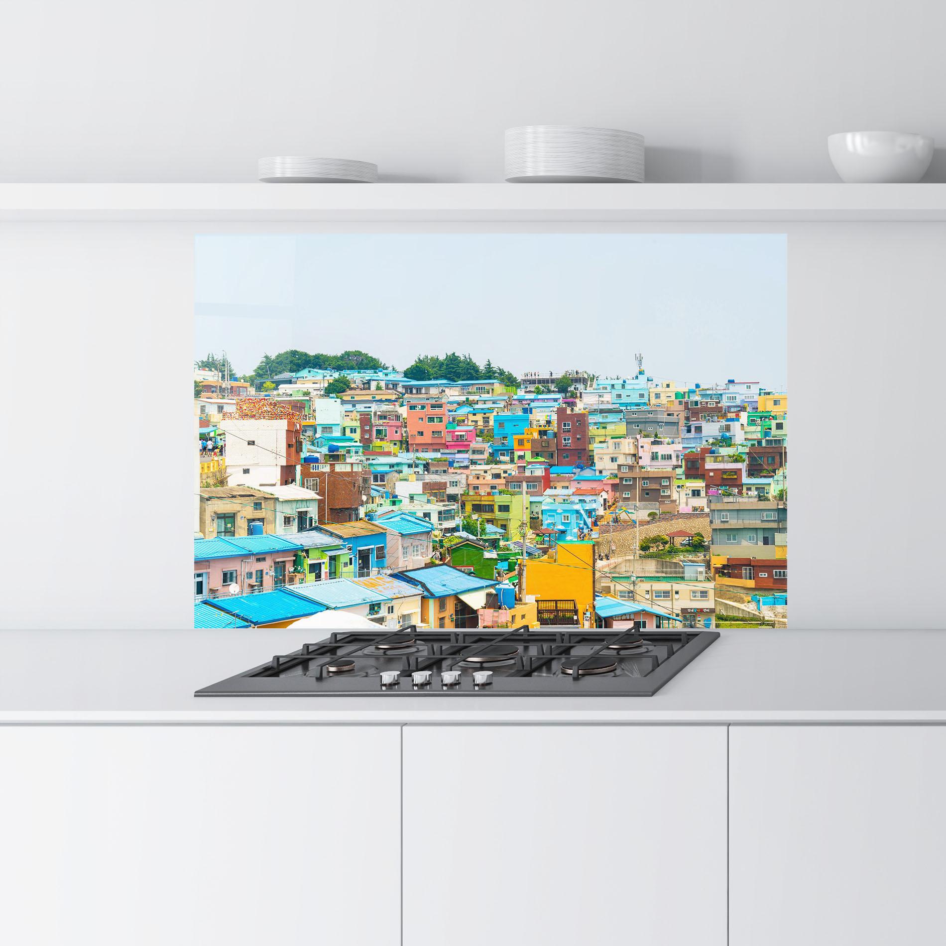 Küchenrückwand Glas Gamcheon Culture mockup 9