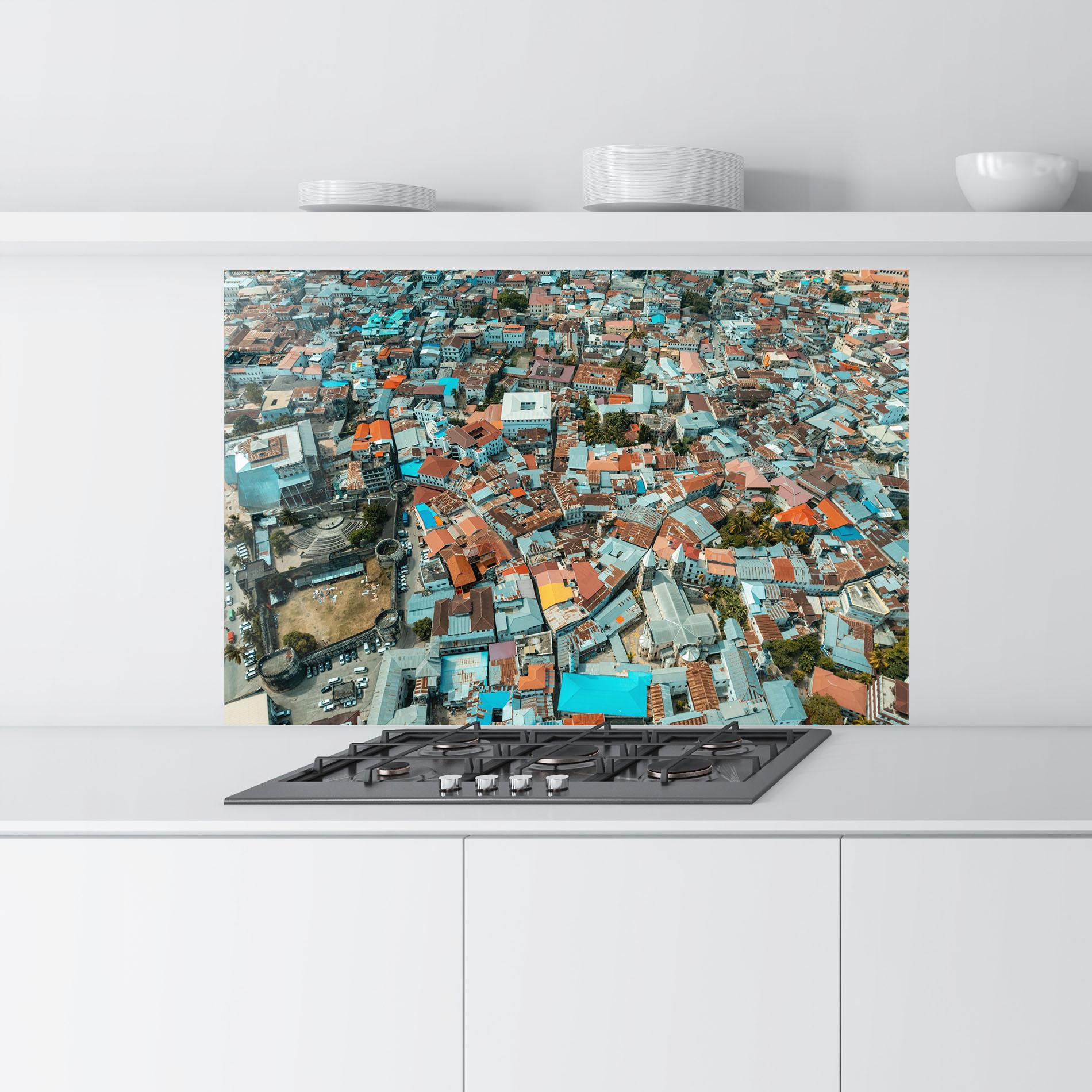 Küchenrückwand Glas Island View Tanzania mockup 9