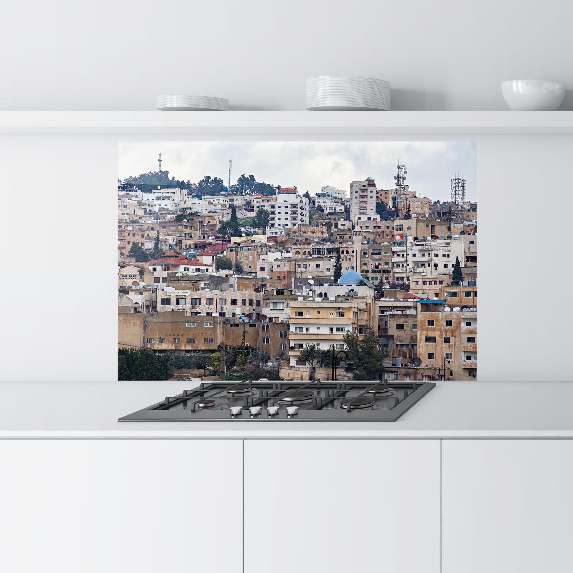 Küchenrückwand Glas Jersh Modern Town mockup 9