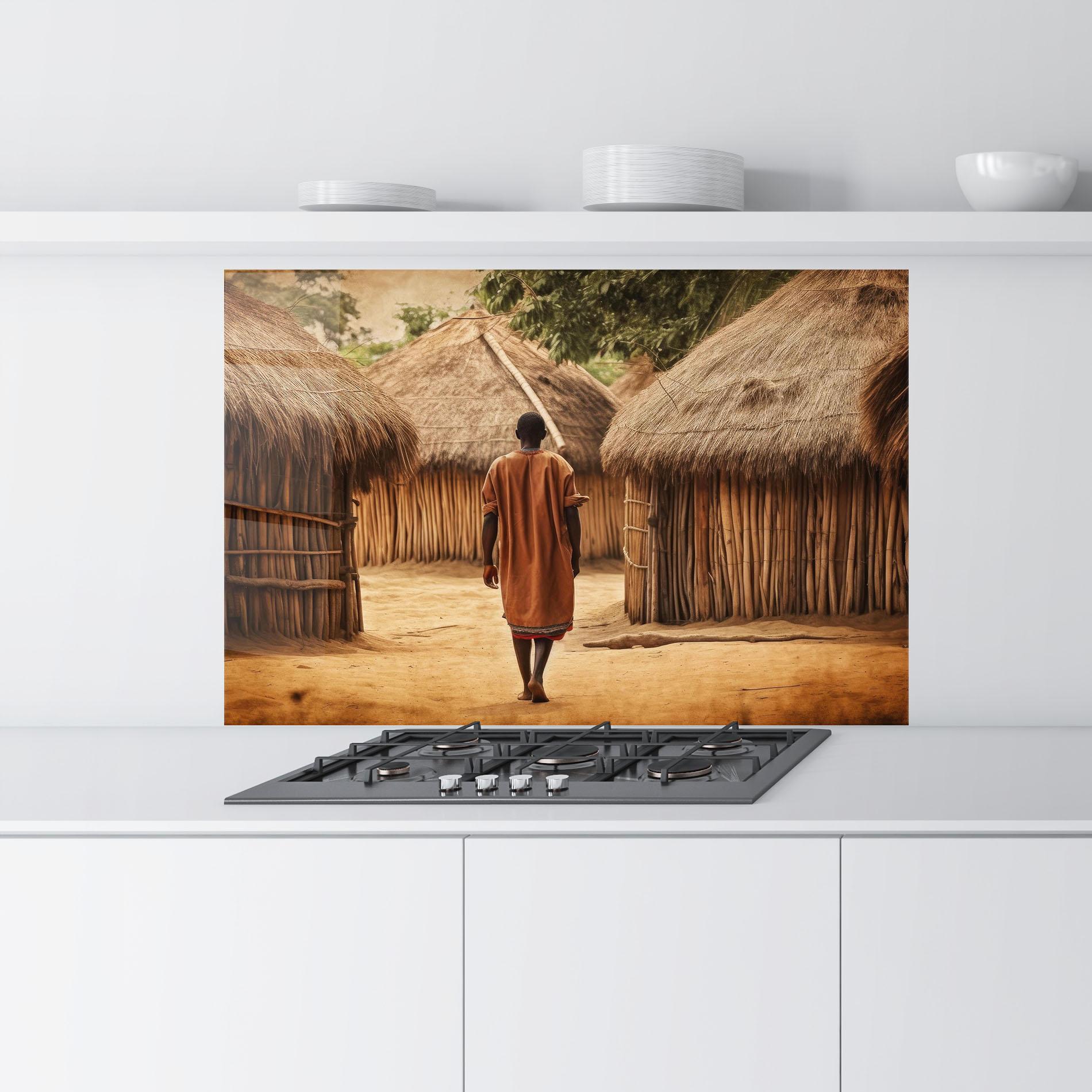 Küchenrückwand Glas Native Strong Man mockup 9