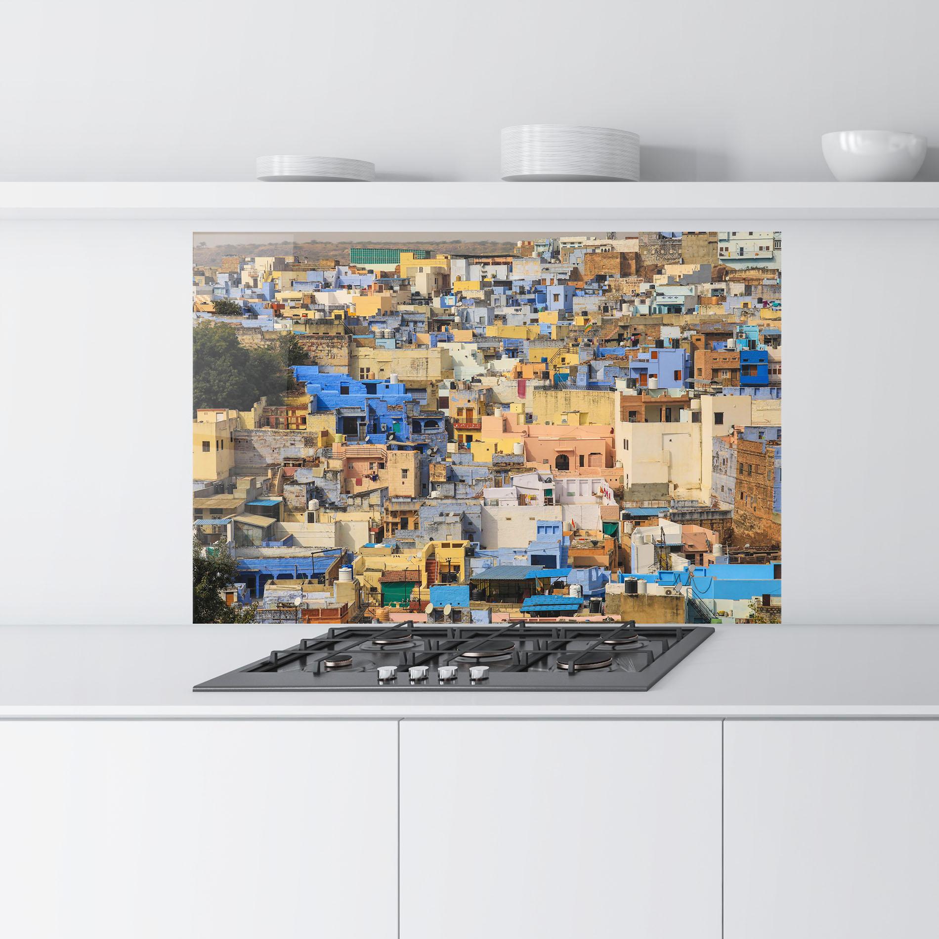Küchenrückwand Glas Rajasthan View India mockup 9