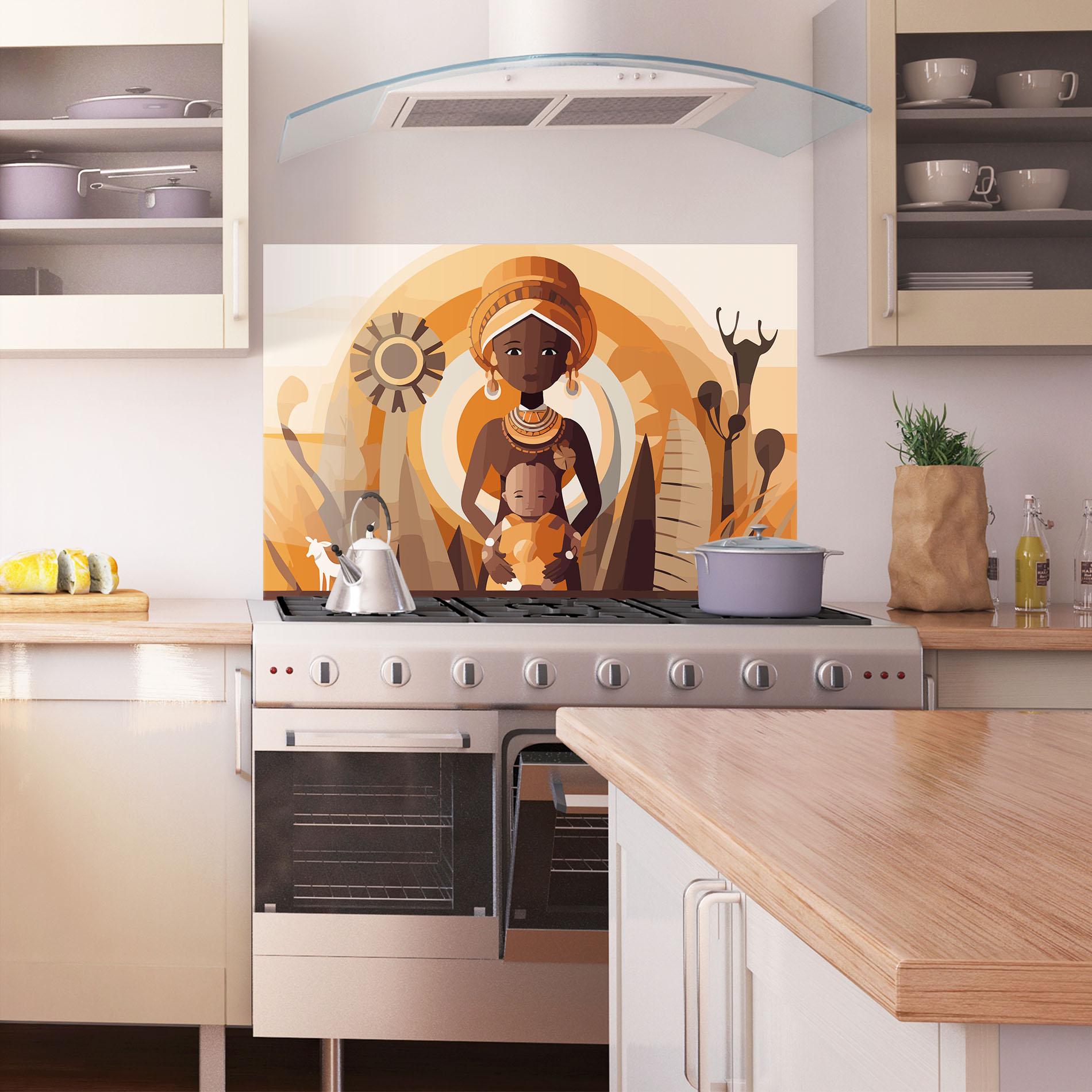 Küchenrückwand Glas African Baby mockup 1