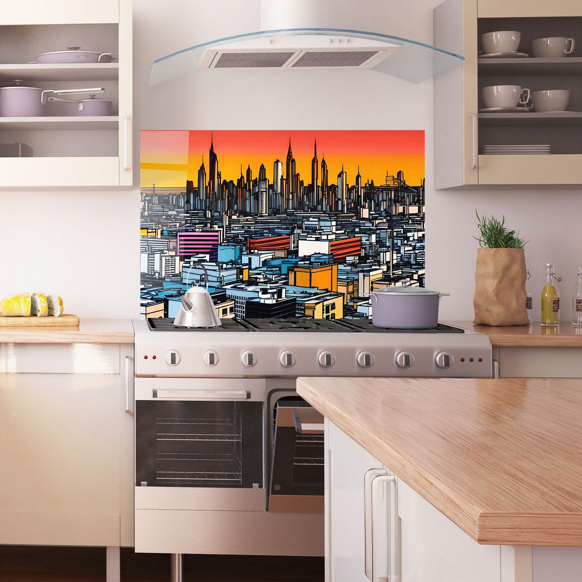 Küchenrückwand Glas African Skyline mockup 1