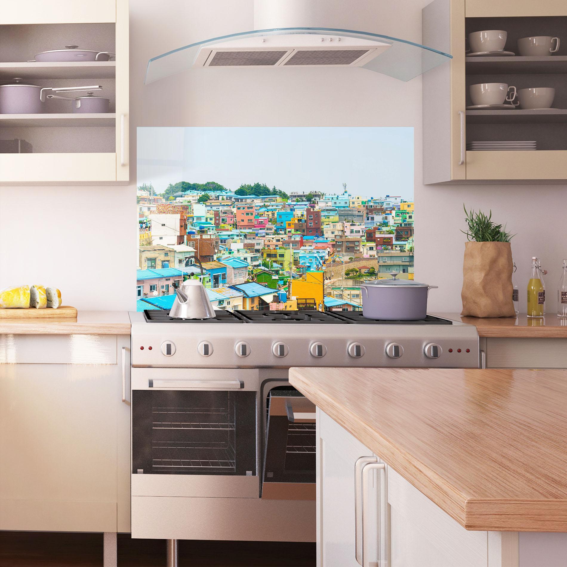 Küchenrückwand Glas Gamcheon Culture mockup 1