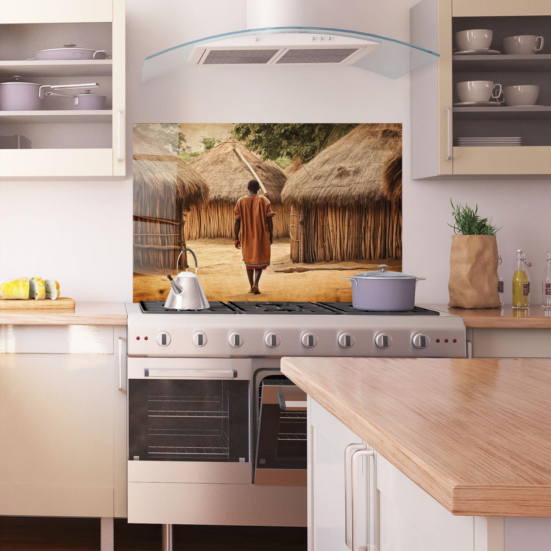 Küchenrückwand Glas Native Strong Man mockup 1