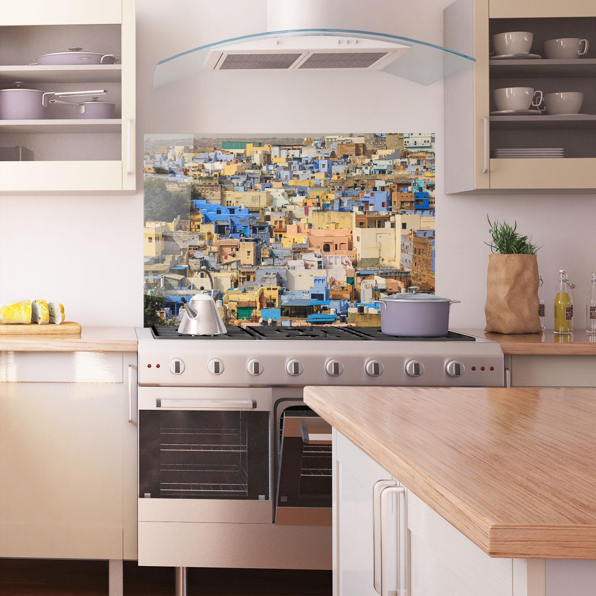 Küchenrückwand Glas Rajasthan View India mockup 1