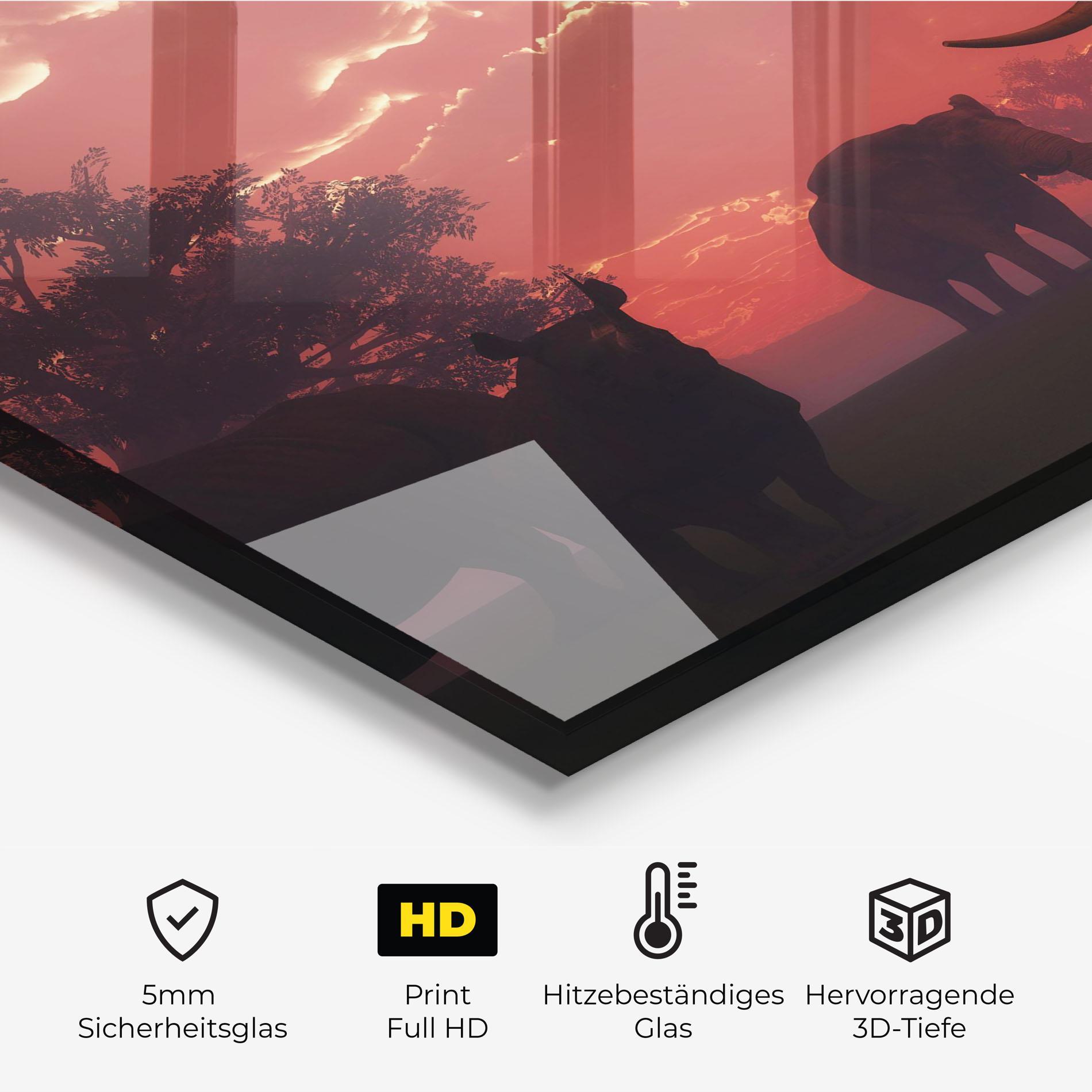 Küchenrückwand Glas African Elephant View mockup 2