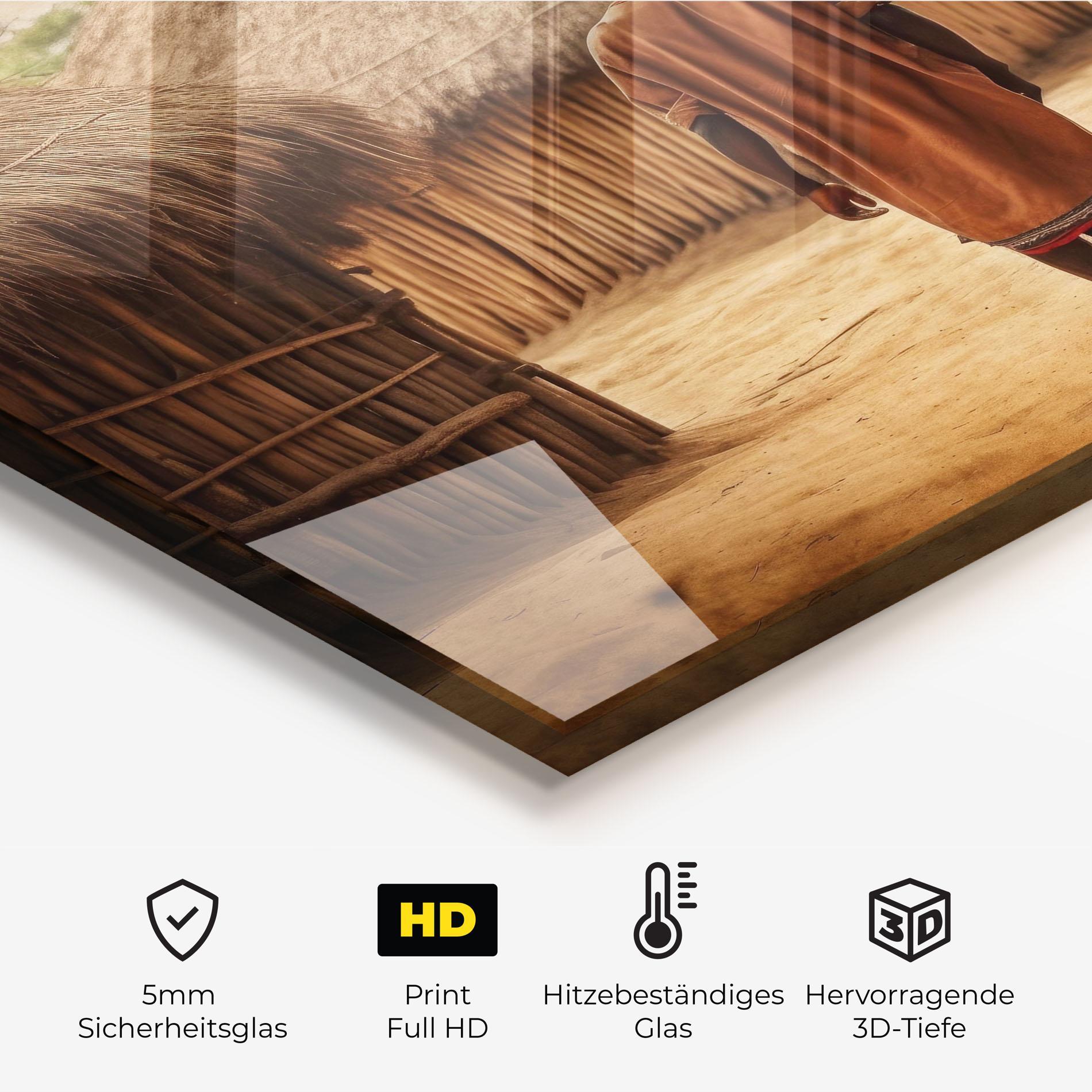 Küchenrückwand Glas Native Strong Man mockup 2