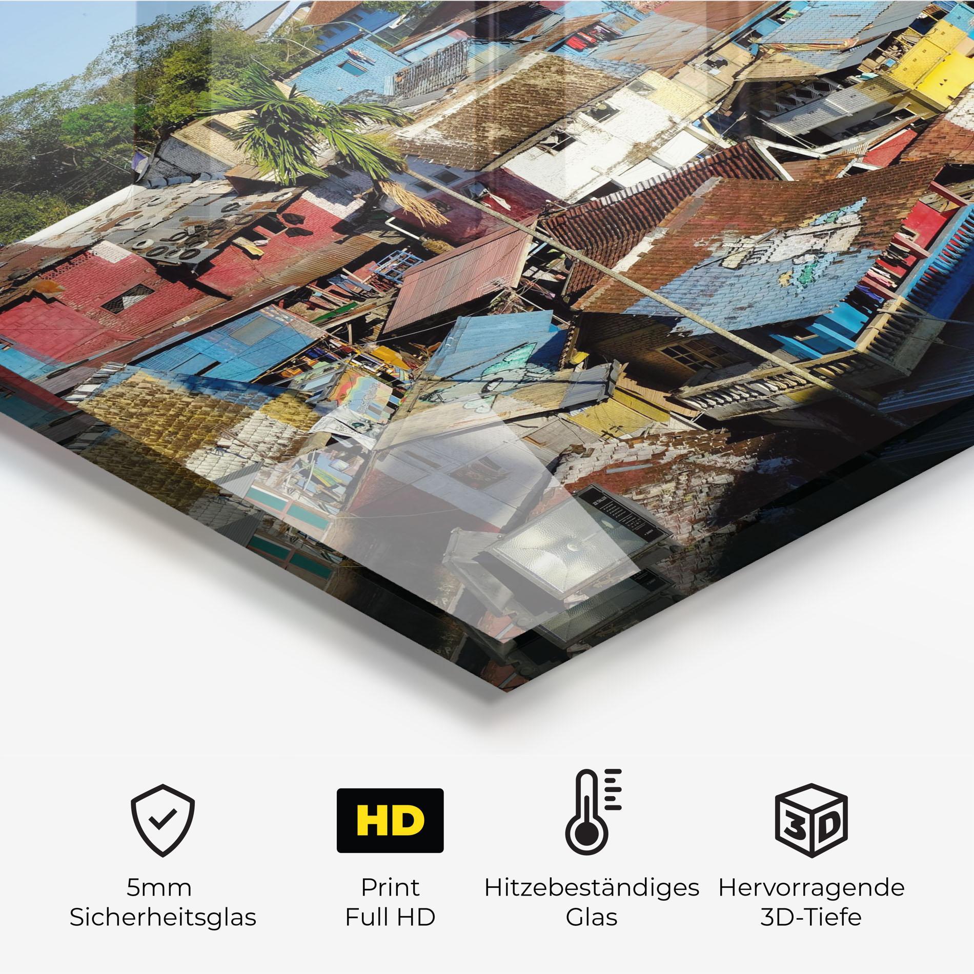 Küchenrückwand Glas Slum Building mockup 2