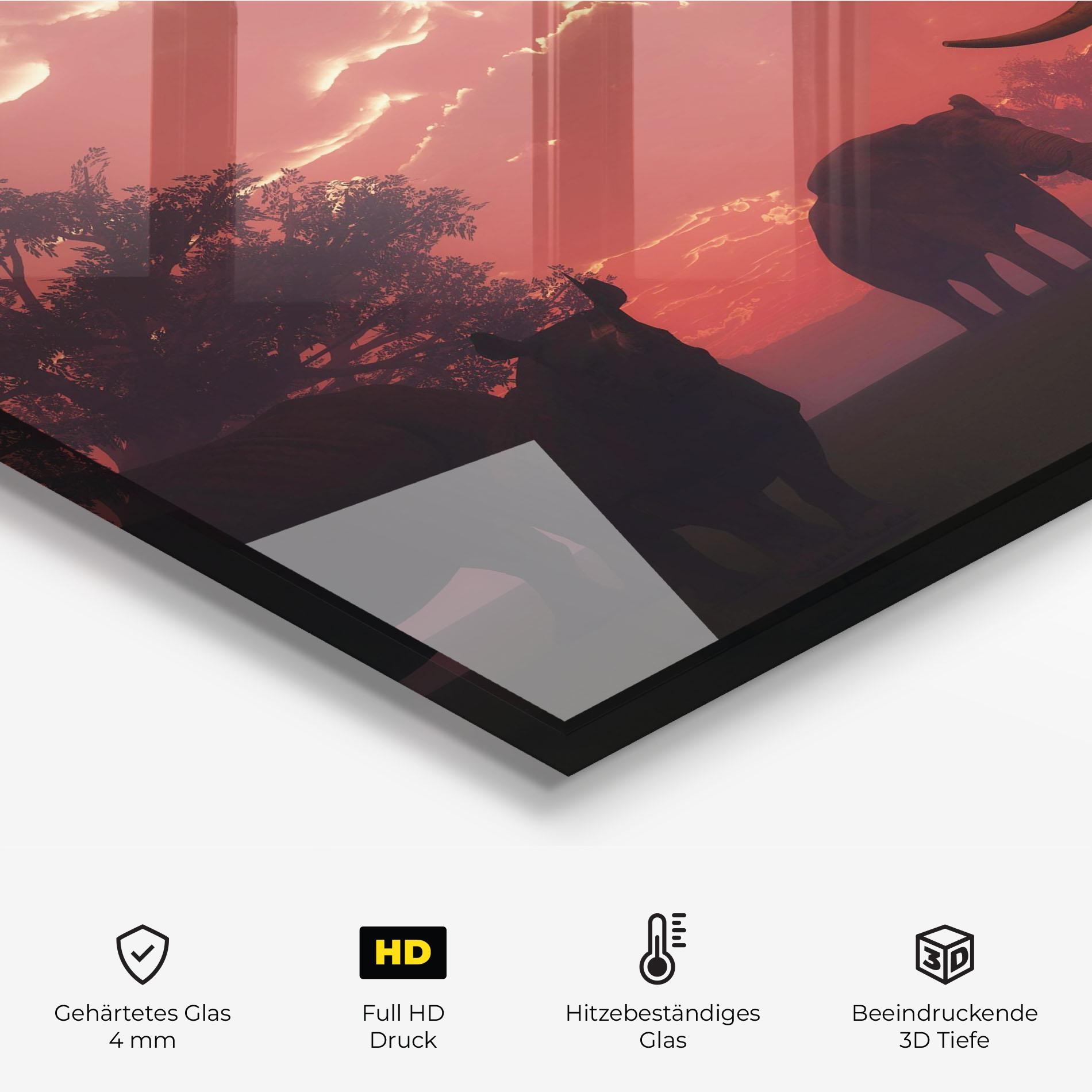 Küchenrückwand Glas African Elephant View mockup 2
