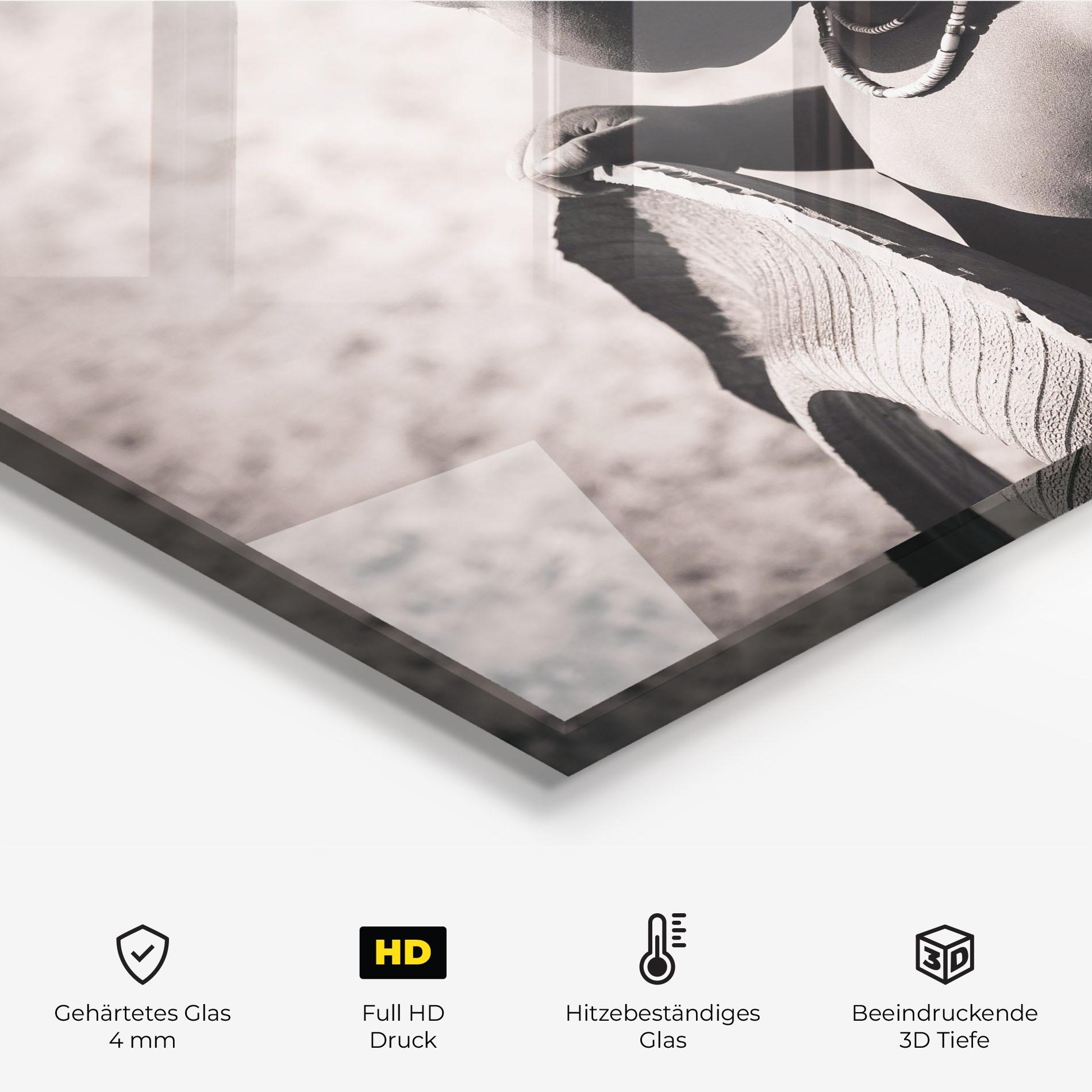 Küchenrückwand Glas African Little Child mockup 2