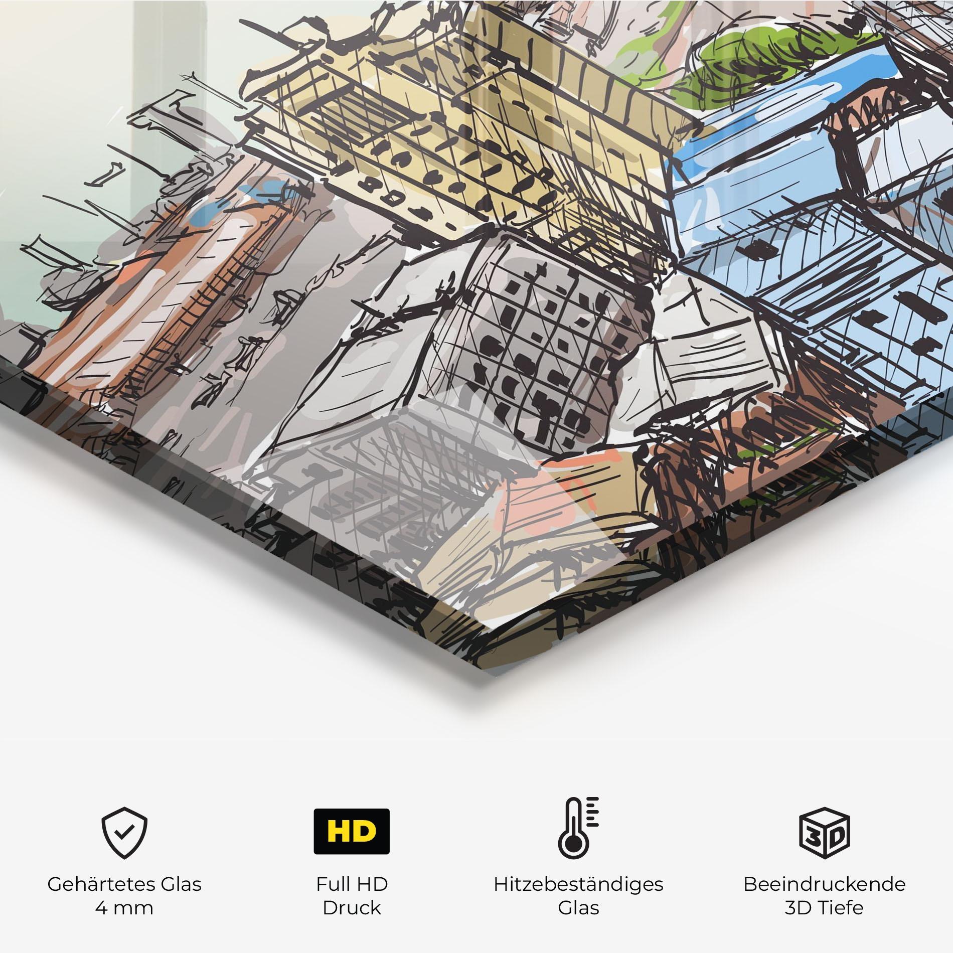 Küchenrückwand Glas Big African City mockup 2