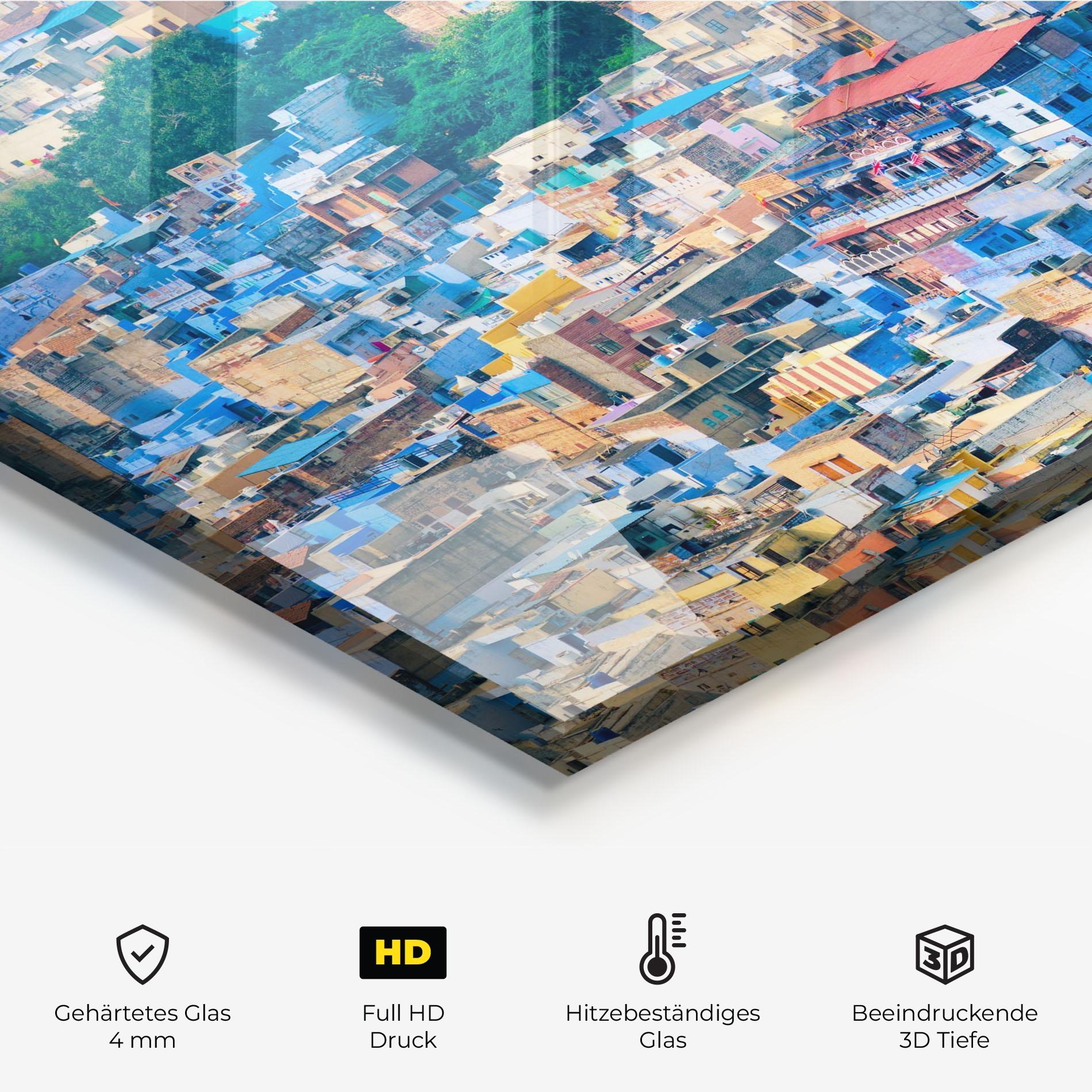 Küchenrückwand Glas Building Rajasthan India mockup 2