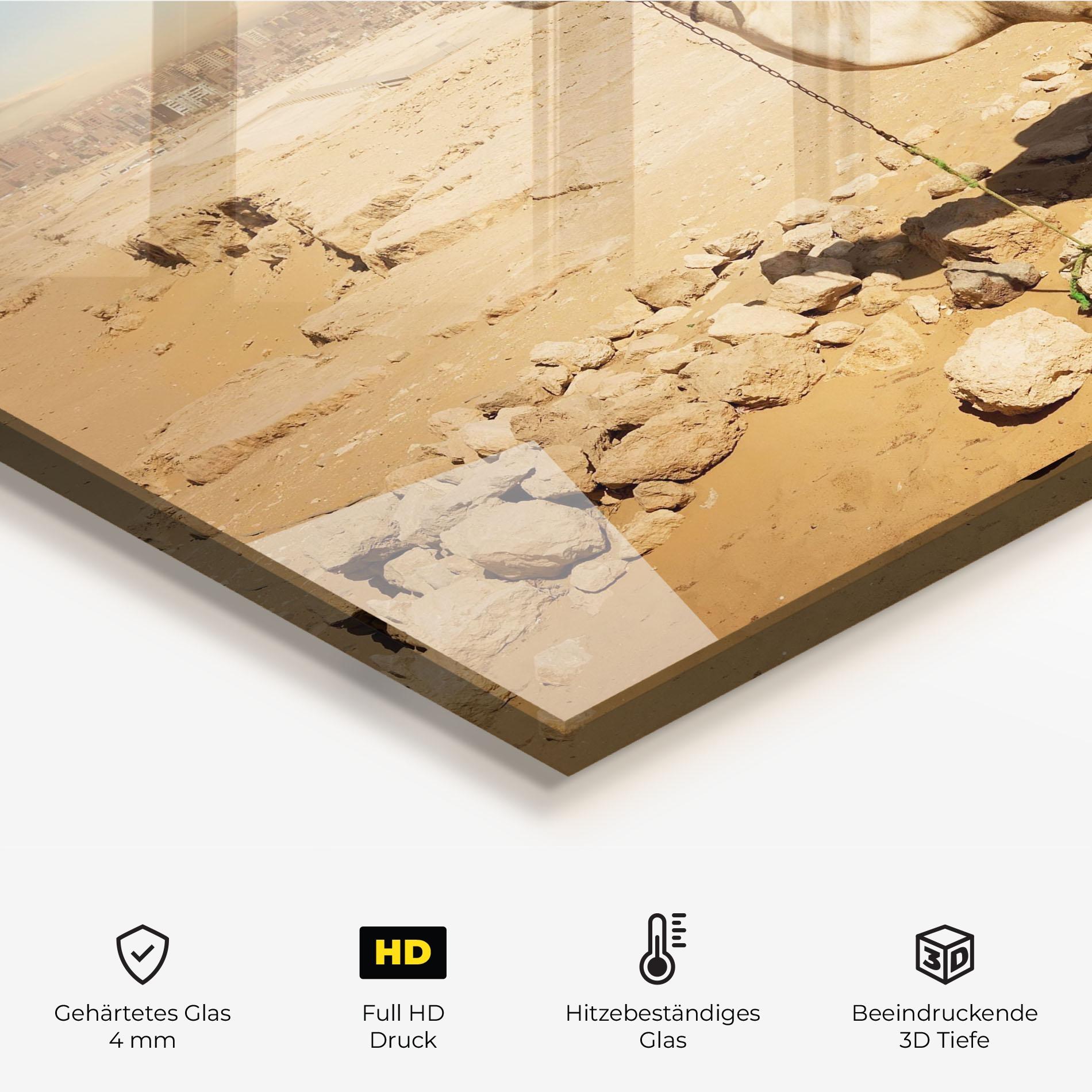Küchenrückwand Glas Camel Near Ruins mockup 2