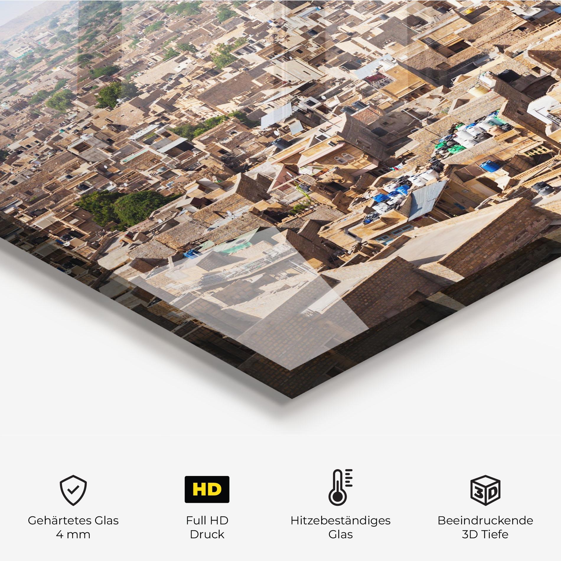 Küchenrückwand Glas Jaisalmer Panorama View mockup 2