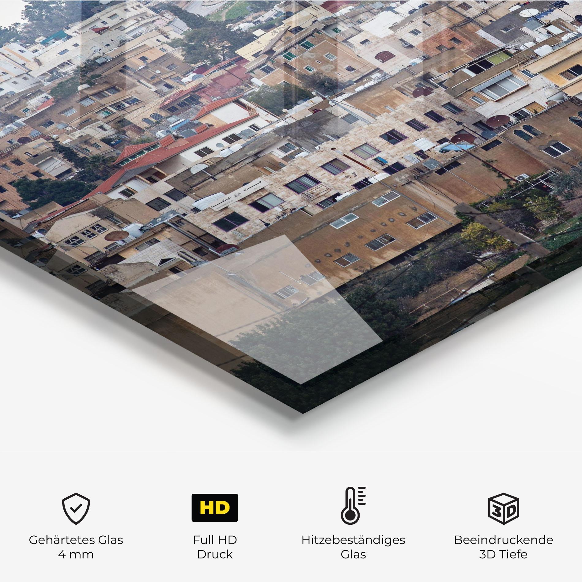 Küchenrückwand Glas Jersh Modern Town mockup 2