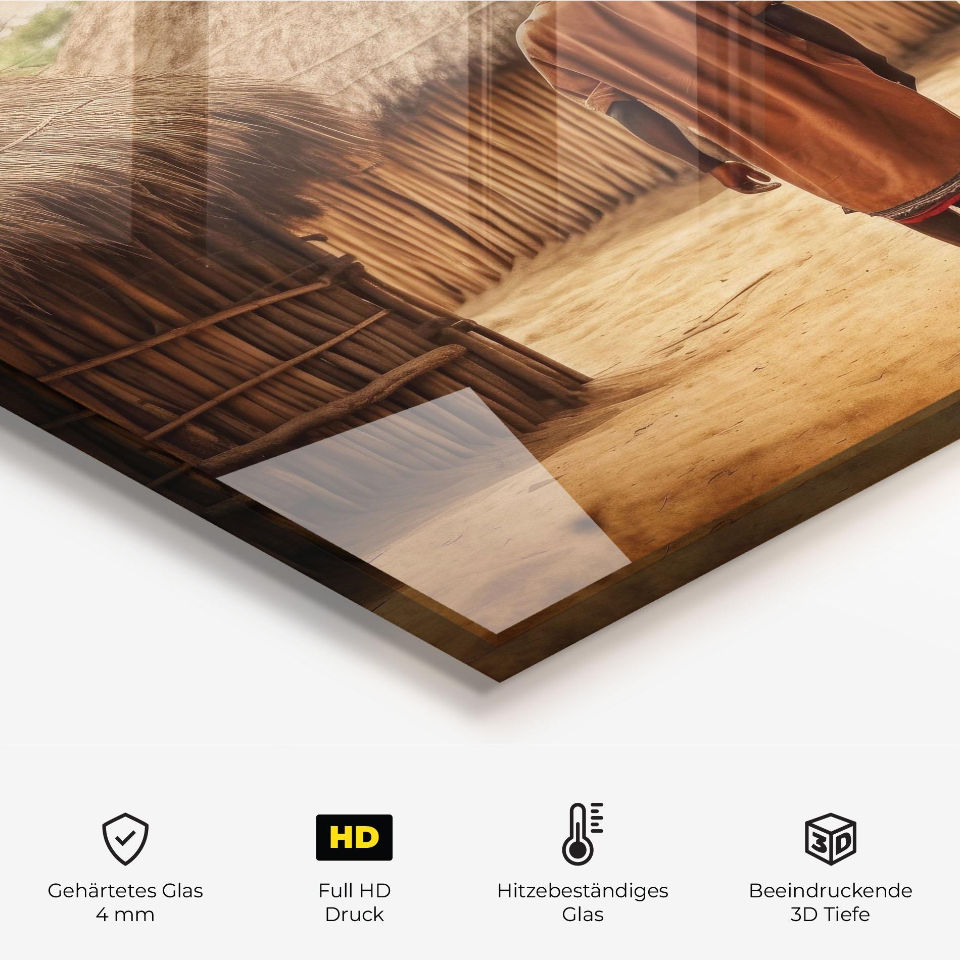 Küchenrückwand Glas Native Strong Man mockup 2
