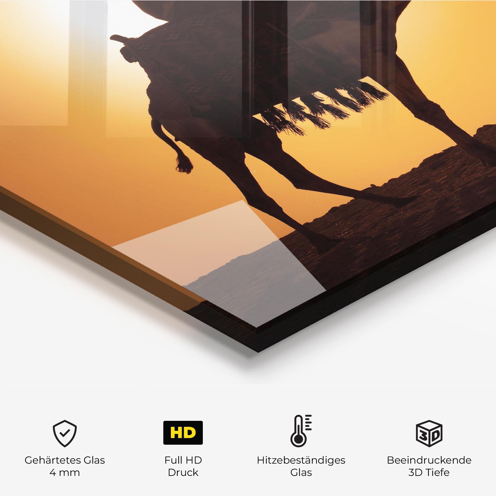 Küchenrückwand Glas Pyramids Sunset mockup 2