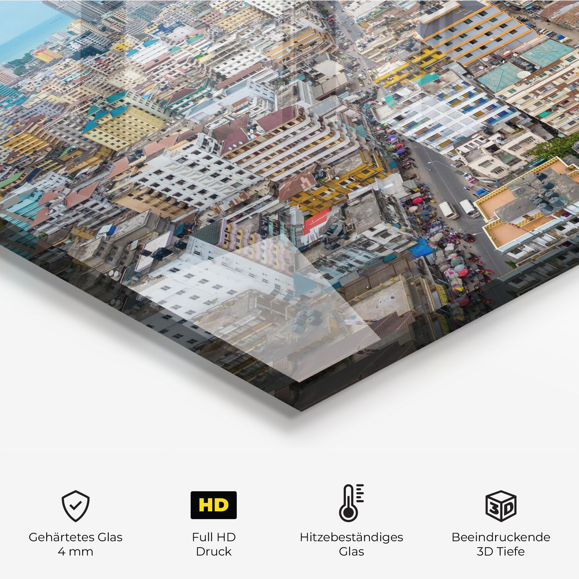 Küchenrückwand Glas Tanzania Building View mockup 2